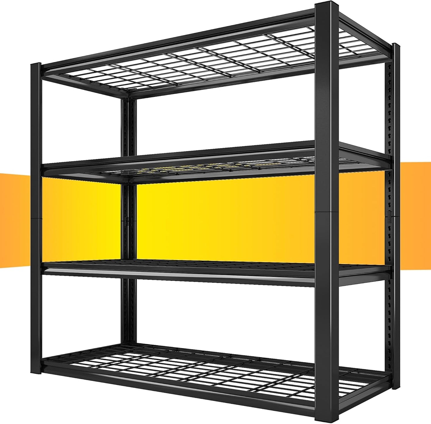 REIBII 40" W Storage Shelves 2200LBS Garage Shelving Heavy Duty Metal Shelving Adjustable Metal Shelves Industrial Shelf for Warehouse Basement Pantry Kitchen 40" W x 19.7" D x 59.9" H Black