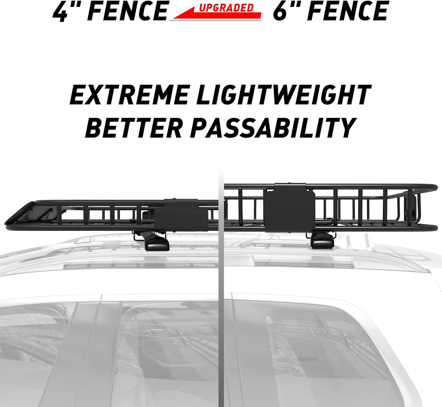 WILDROAD Car Roof Cargo Carrier Combo - Upgraded 84"x 39"x 4" Roof Rack Basket, Super Duty Bungee Net. Universal Car Top Luggage Holder Fits SUV, Truck, Cars