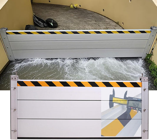 Reusable Heavy Duty Aluminum Flood Barriers for Home Exterior, Flood Protection Barriers Water Barrier Door Quick Detachable Garage Doors Detachable Mobile Rain Water Baffle ( H 23.6 inch L 18.5FT)