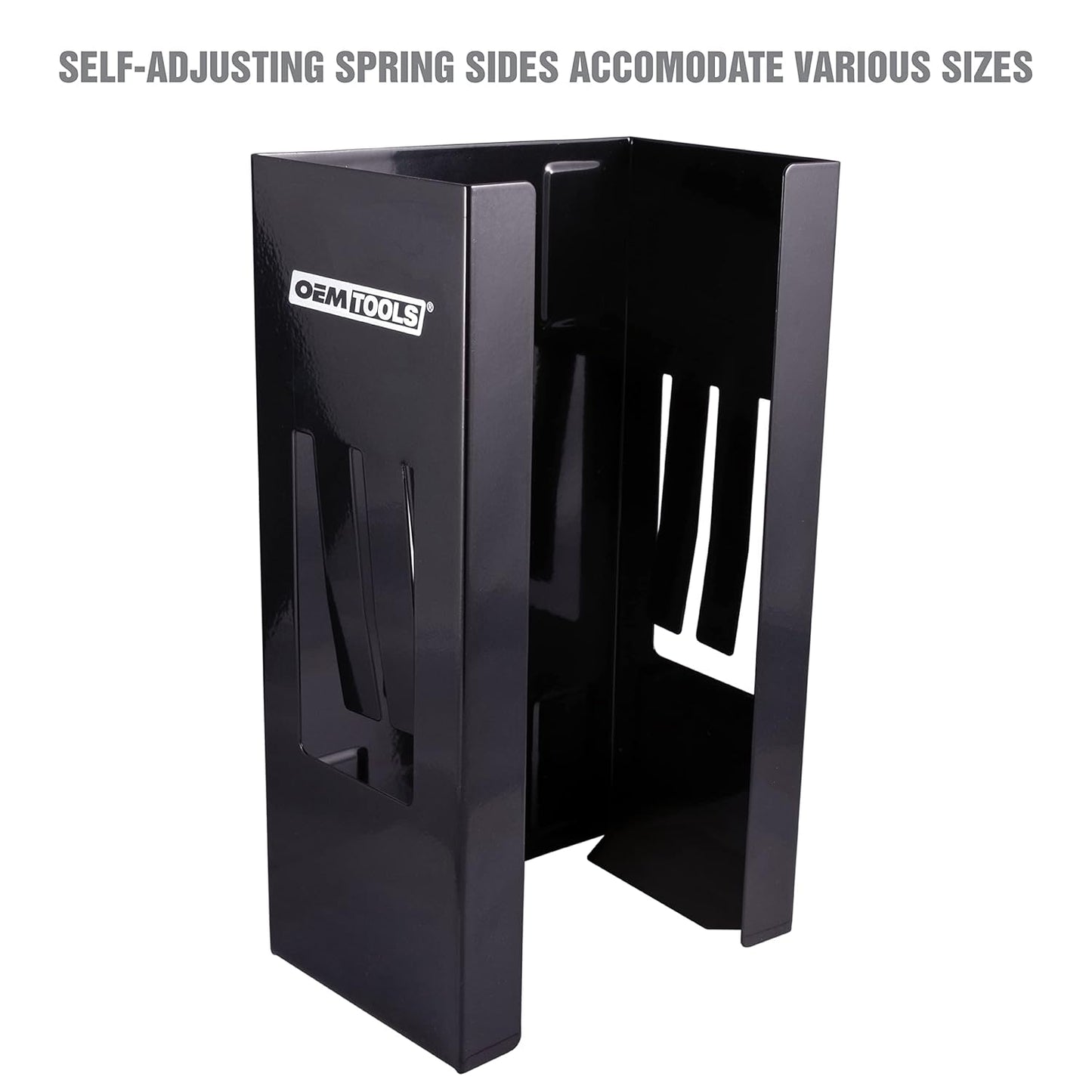 OEMTOOLS 23125 Black Magnetic Glove Dispenser, Disposable Gloves Box Holder, Magnetic Glove Box Holder for Wall Mount