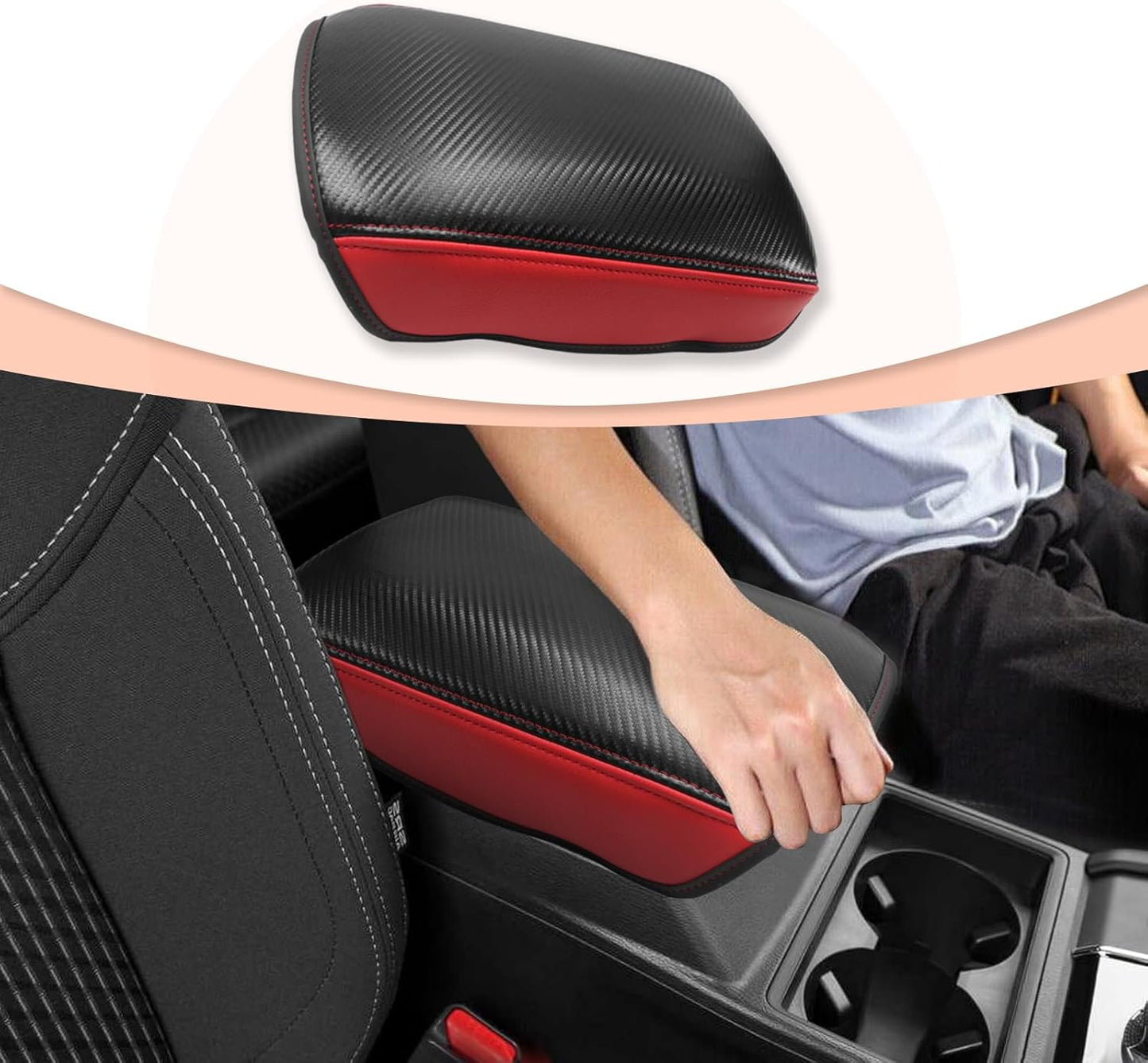 CDEFG for Mitsubishi Outlander 2022 2023 2024 2025 SE, Black Edition, SEL Car Armrest Cover, Center Console Protector Pad Arm Rest Box Cushion Mat Interior Accessories (Not for Outlander Sport)