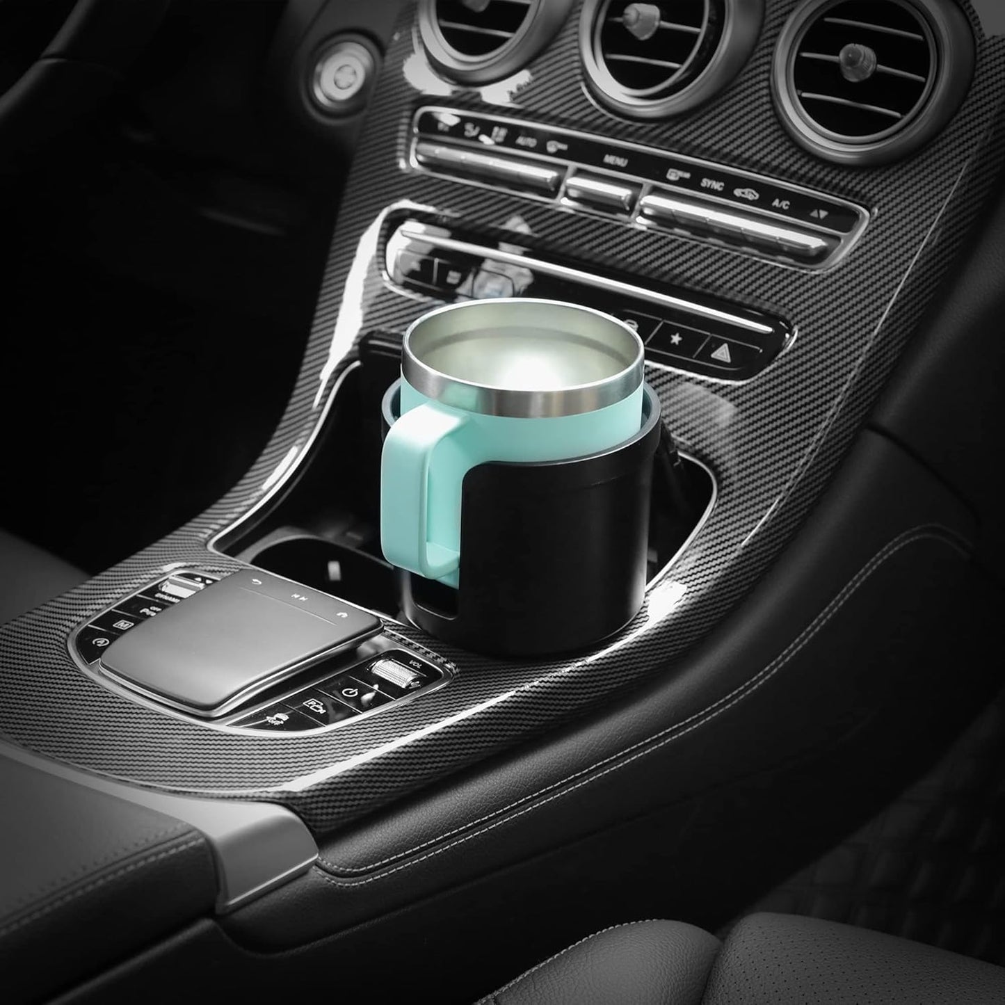 Upgraded Universal Car Cup Holder Expander for 3.4"-4" Bottles - Adjustable Base Fits Most Vehicles, SUVs & Trucks - Heavy Duty Adapter for Oversized Tumblers & Mugs