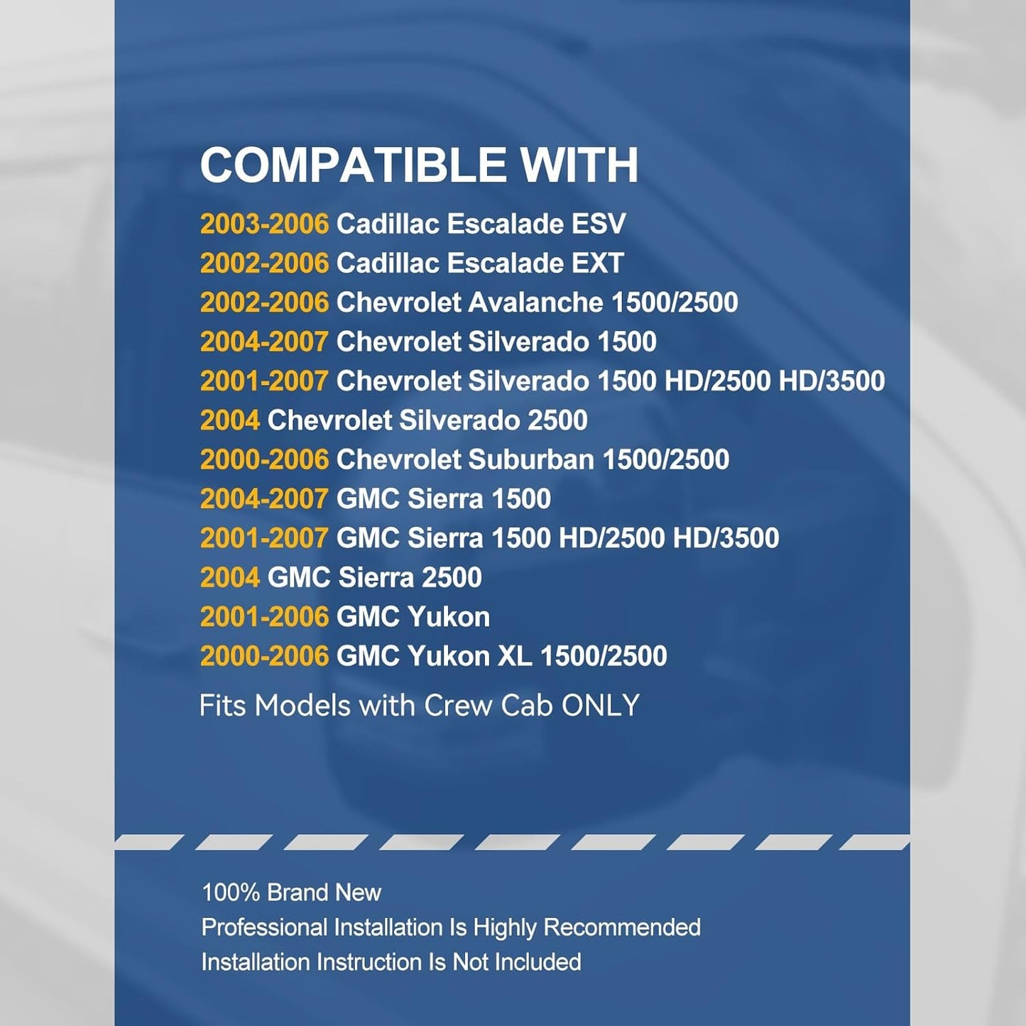 Auto Dynasty Set of 4 Carbon Fiber Pattern Window Visors Compatible with 2001-2007 Chevy Silverado Avalanche Suburban GMC Sierra Yukon Crew Cab, Tape-On Rain Guards Shield Vent Shade Deflector, Black