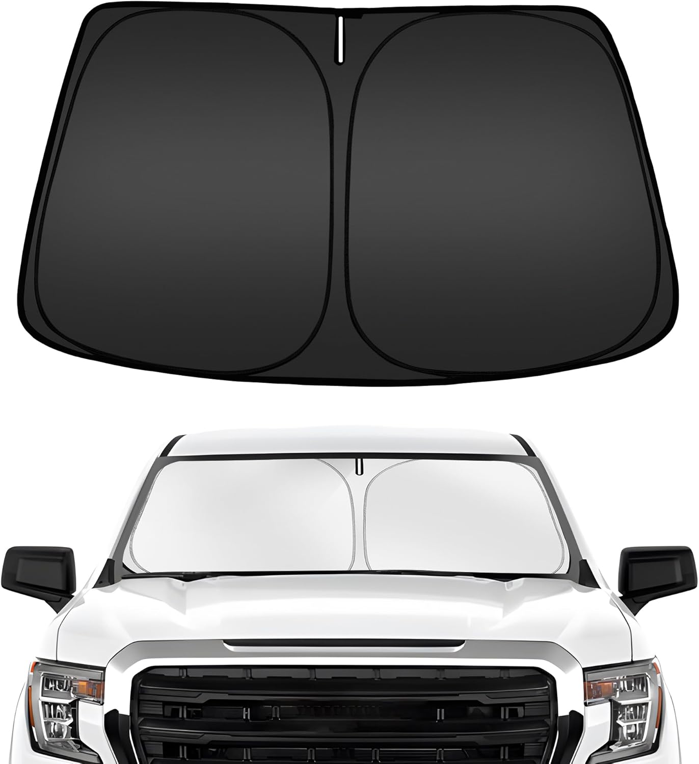 ARISMOTOR Windshield Sun Shade for GMC Sierra 1500 2500 3500 (SLT AT4 Denali) 2019-2025 2026, Custom Fit Foldable Front Window Sunshade Sun Visor Protector, Block UV Rays Keep Your Car Cooler