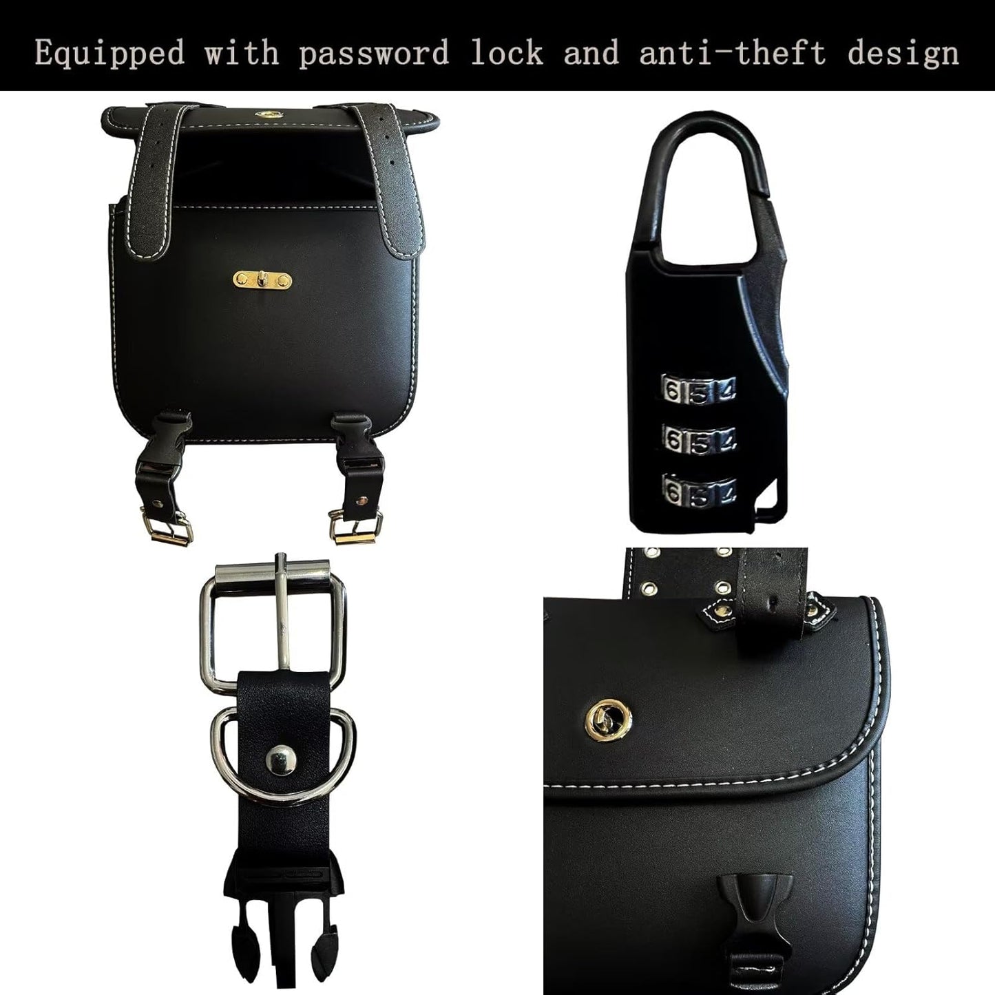 Motorcycle Saddlebags, Scooter Powersports Faux Leather Saddle Bags Motorcycles, Softail Universal Throw Over Sportster Saddlebags 12.2x5.12x9.84 inches