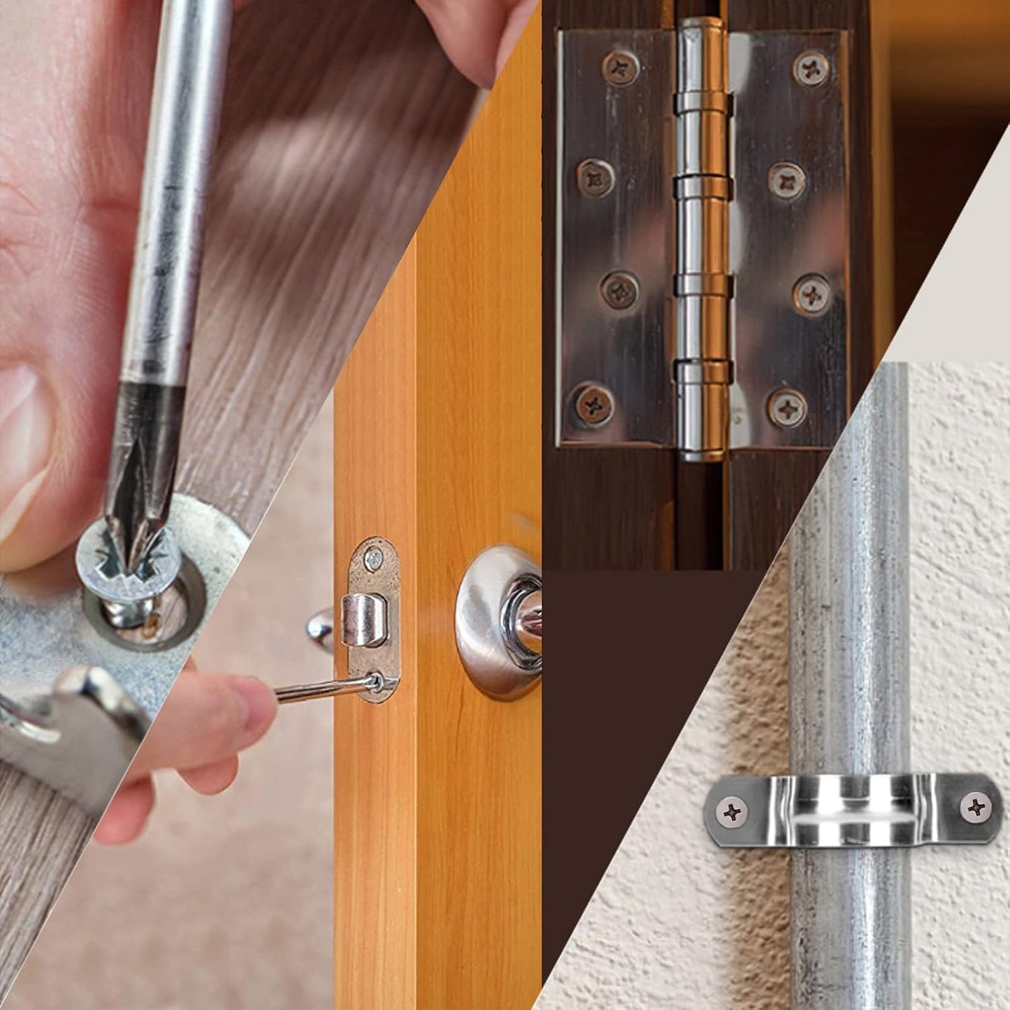 #4 x 3/8" Wood Screw 100Pcs 18-8 (304) Stainless Steel Screws Flat Head Phillips Fast Self Tapping Drywall Screws by SG TZH