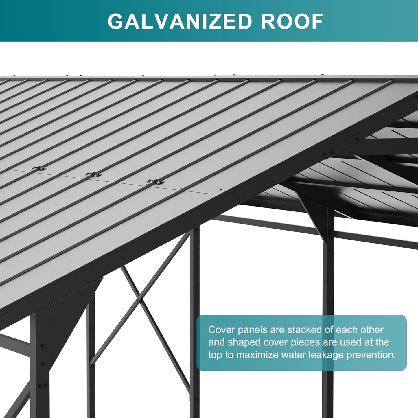 Kullavik 22x12x10 FT Metal Carport, Heavy Duty Carport Canopy with Galvanized Steel Roof, Reinforced Steel Frame & Enhanced Base, All Weather Outdoor Garage for Cars, Trucks, Boats and Tractors