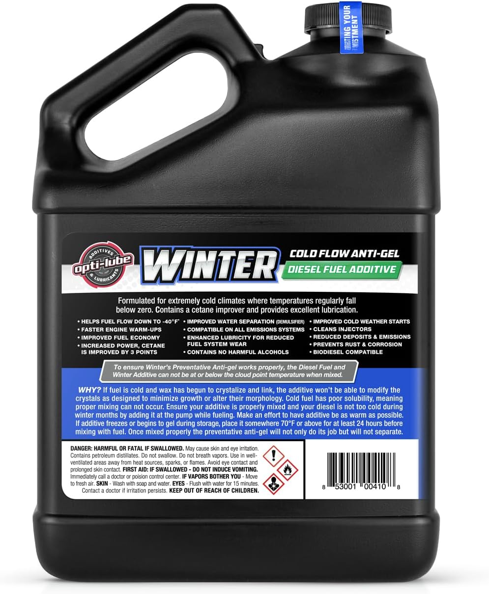 Opti-Lube Winter Formula Anti-Gel Diesel Fuel Additive: Gallon (4 Gallons (Treats 2048 Gallons))