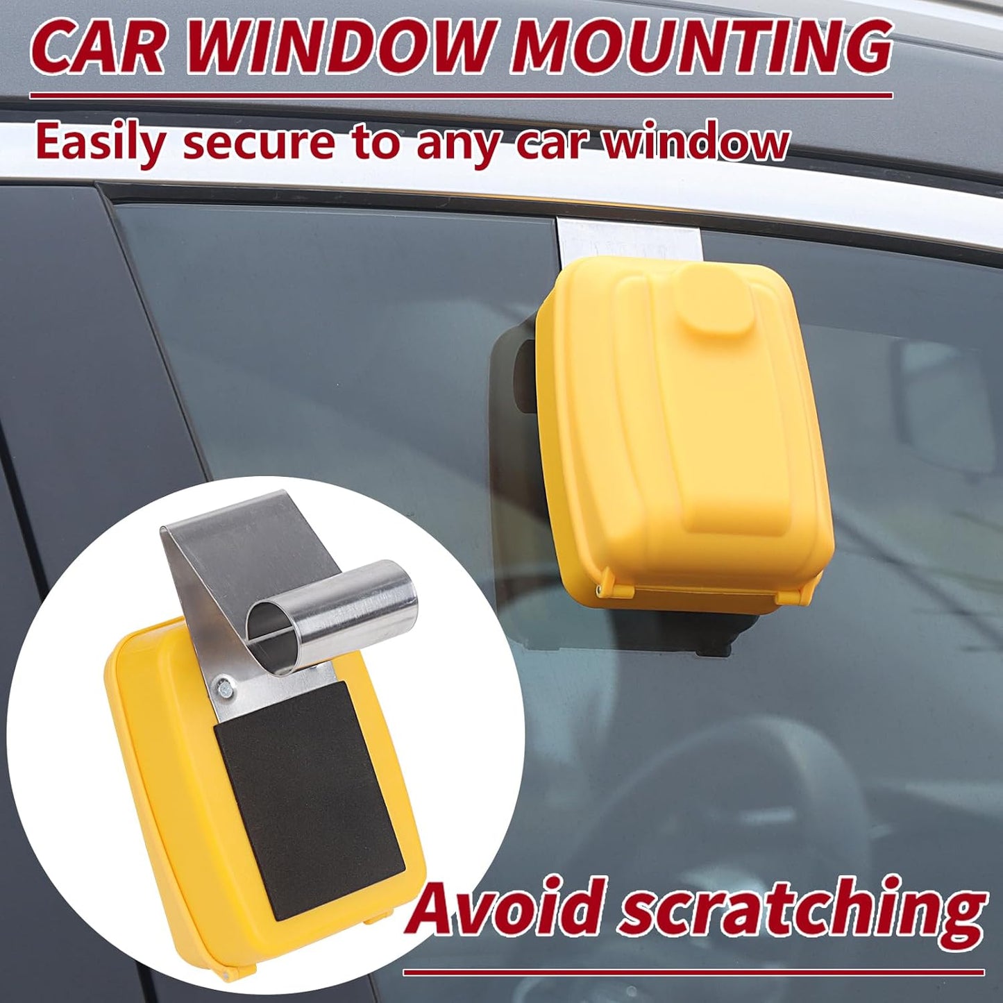 Car Key Lock Box, Yellow Punch Button Combination Lock Box, Car Window Lock Box Wall Lock Box, Sturdy Waterproof Security Key Storage, Credit Cards, Fit for Turo, Ride Share, GetAround