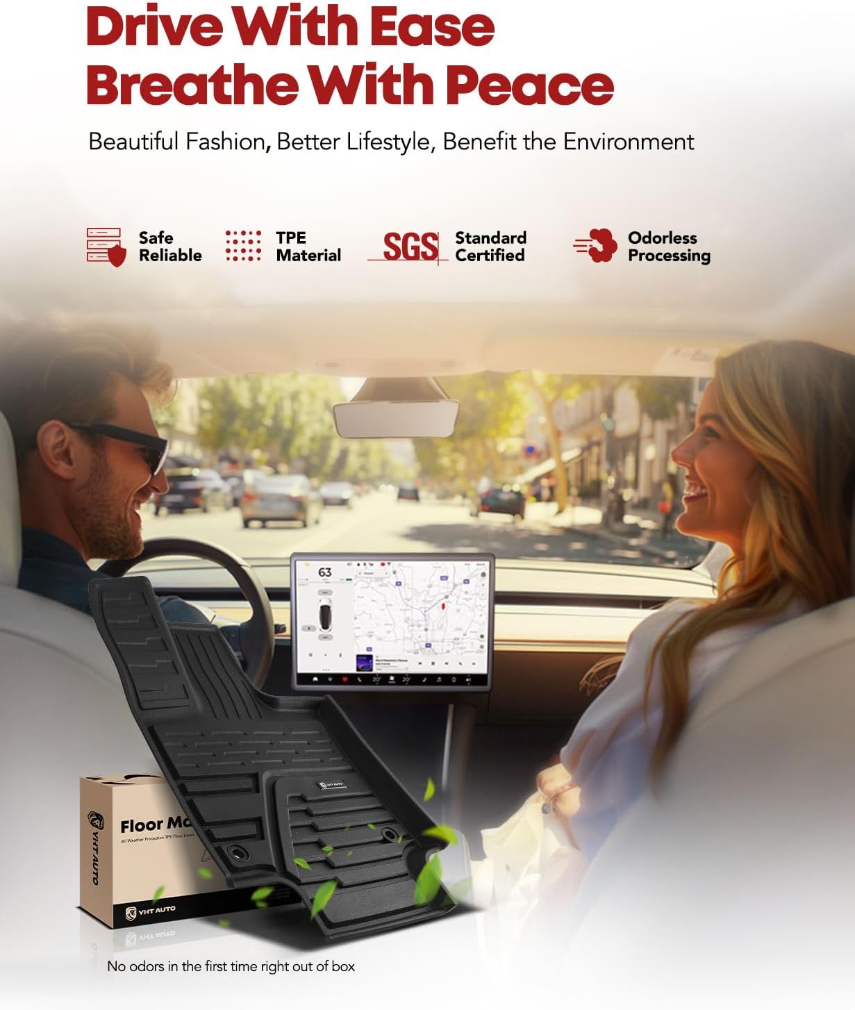 YHTAUTO Floor Mats Fit 2019-2025 Toyota RAV4 (Include Hybrid), TPE All Weather Car Mats Waterproof Anti-Slip Odorless Floor Liner, Interior Car Accessories Front & 2nd Row Liner