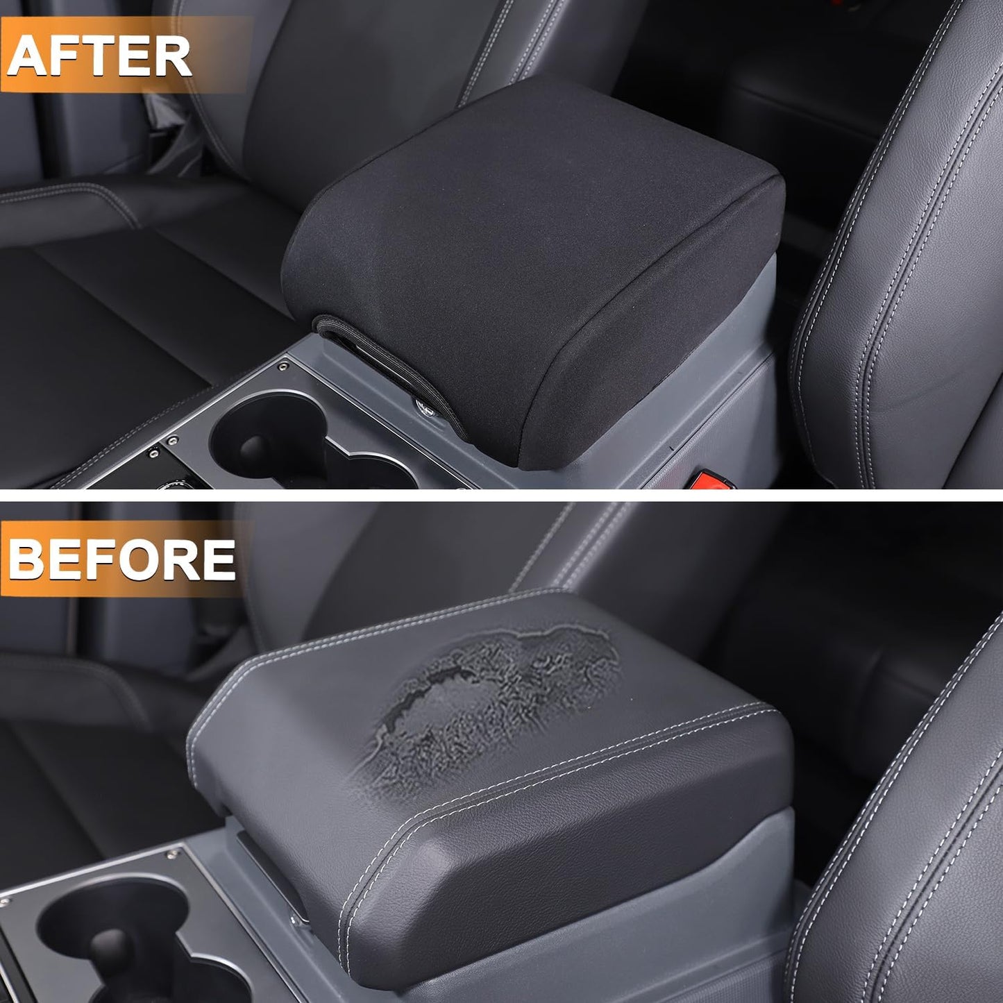 Car Armrest Box Cover Protector Compatible with Ineos Grenadier 2020-2024 Center Console Lid Protector Cover Original Customized Armrest Cover (Black)
