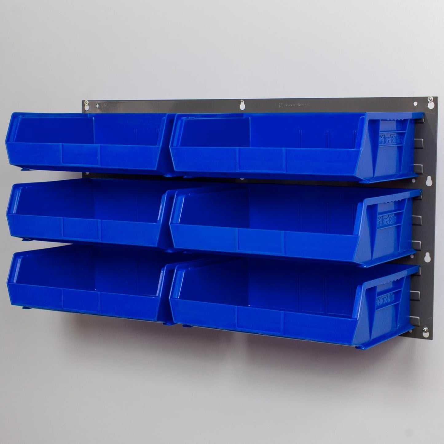 Akro-Mils 30136 Heavy Duty Wall Mount Garage Storage Steel Louvered Panel | Wall Storage Bin Hanging Organizer System for AkroBins, 36-Inch W x 19-Inch H, Grey, Single