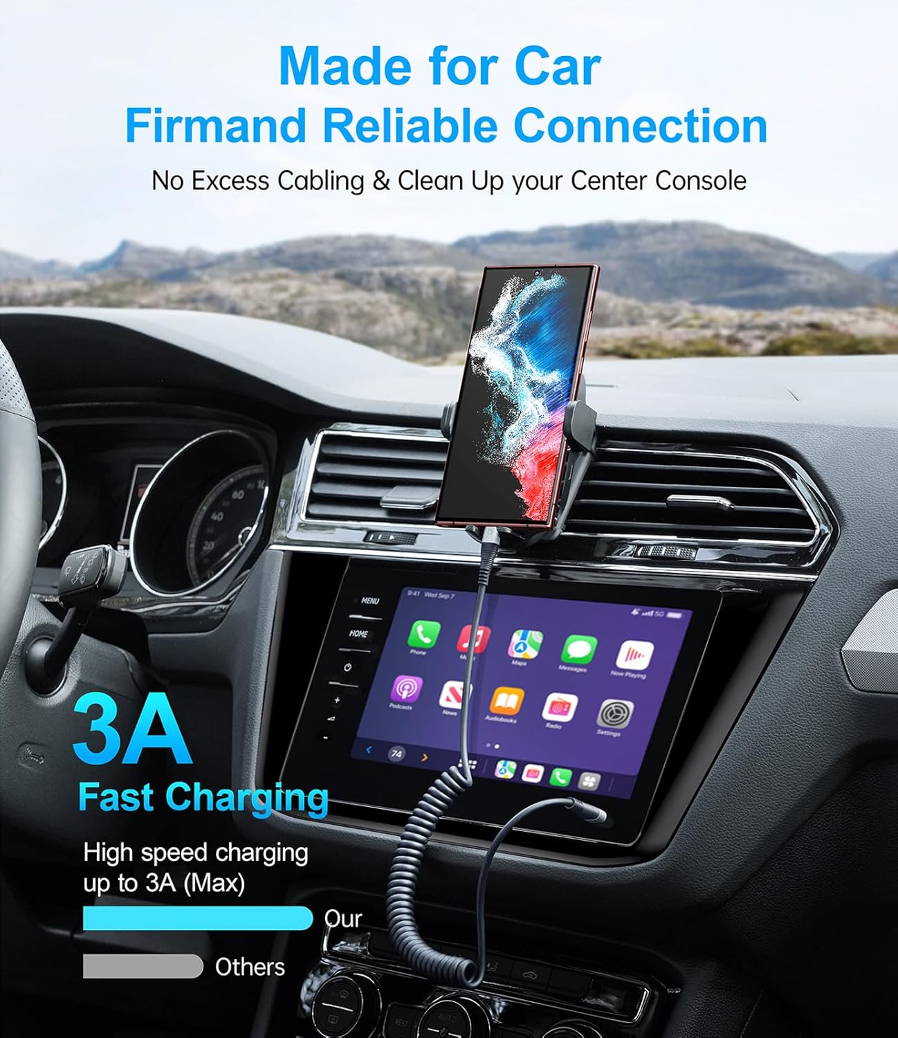 USB C Cable 3A Fast Charging 5FT Coiled USBC to USBC Charger Cable for Car, Short USB Type C Cord for iPhone 16/15/Pro/Plus/Pro Max/Samsung Galaxy S23, Compatible All Type C Devices-2Pack