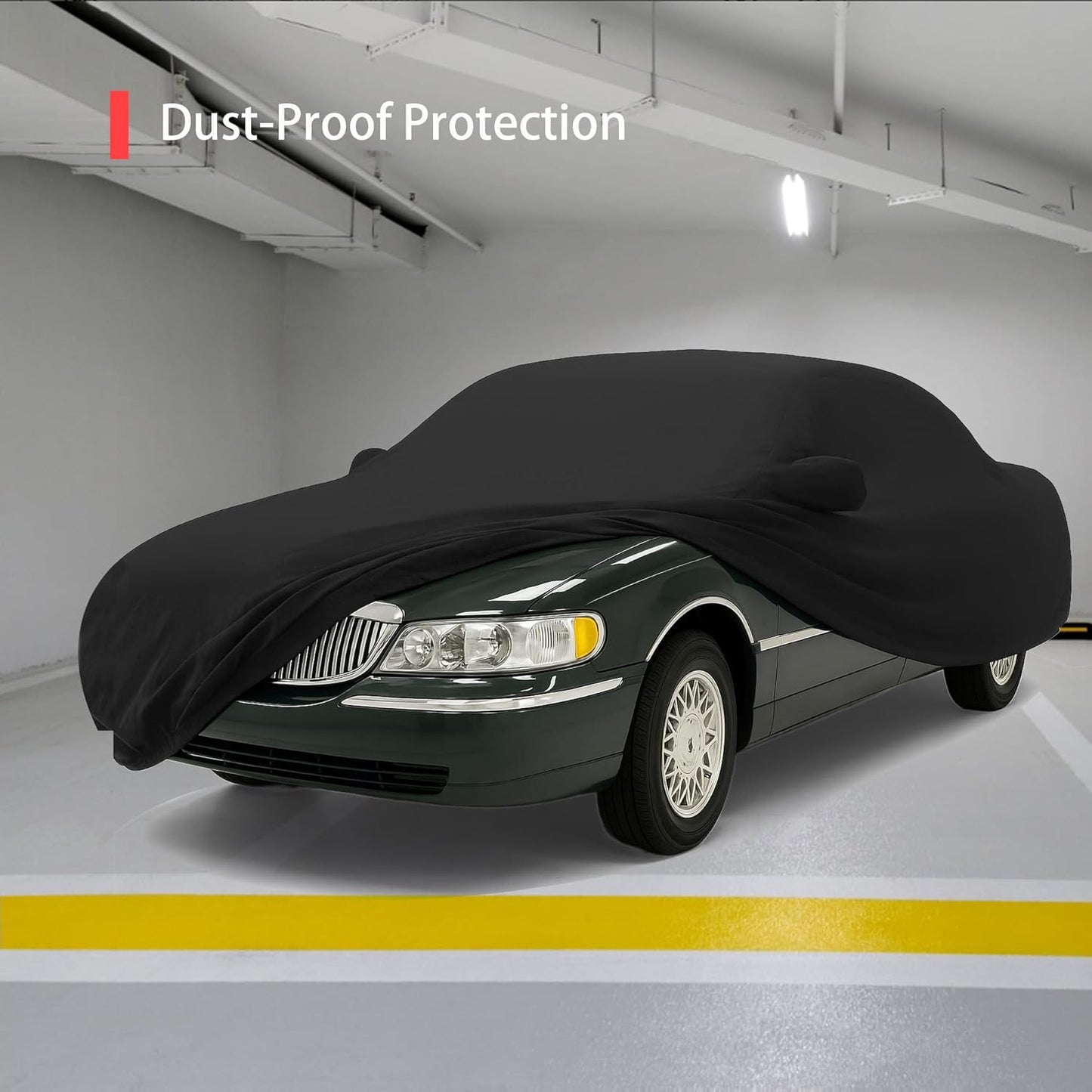 Soft Stretch Old Classic Car Cover Custom-fit for Lincoln Town Car 1998-2011 Full-Size Luxury Sedans Accessories for Indoor Underground Garage Car Show & Storage Dust Protection 215.4in