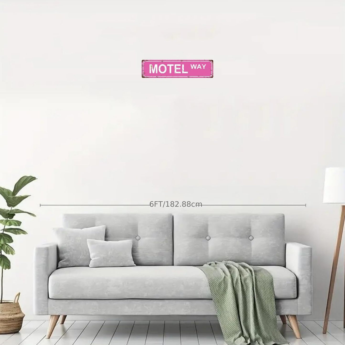 MOTEL WAY Vintage Metal Tin Street Sign Bar Cafe Garage Cave Home Room Wall Bathroom Farmhouse Garden Porch Patio Decor, 16 x 4 Inch