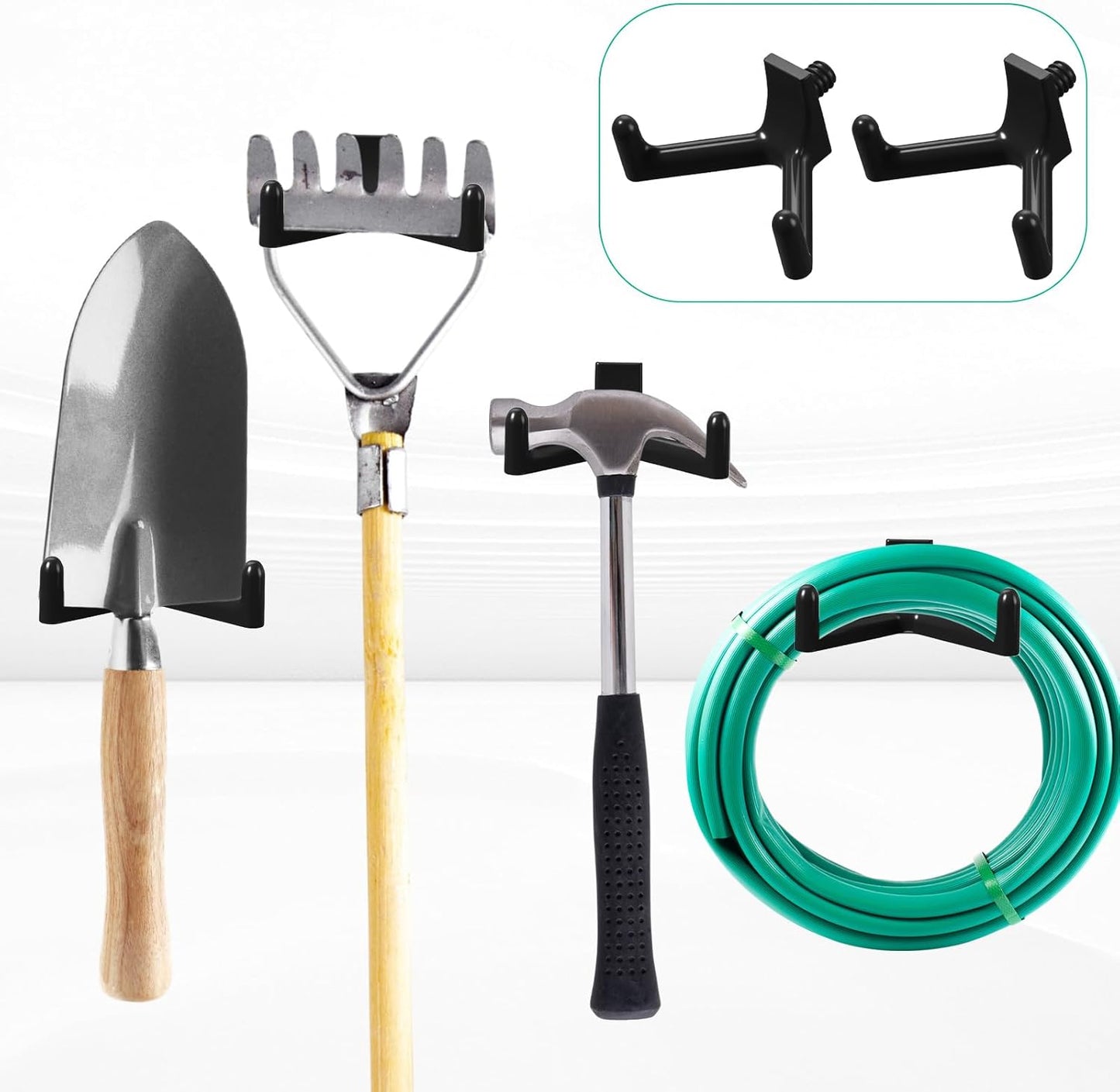 8 Pcs Shed Storage Tool Hooks Accessories Compatible with Suncast, Compatible with craftsman for Hanging Shelves Accessories Part, Storage Sheds Replacement Screws, Brackets and Hooks (V Shaped)