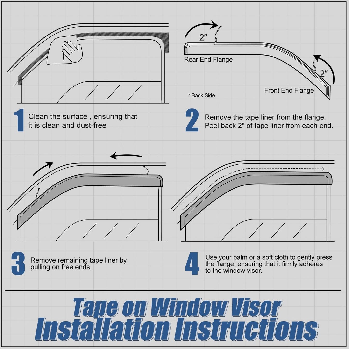 Auto Dynasty Set of 2 Carbon Fiber Pattern Window Visors Compatible with 1997 1998 1999 2000 2001 2002 2003 2004 Ford F150 F250 Heritage, Tape-On Rain Guards Shield Vent Shade Deflector Glossy Black