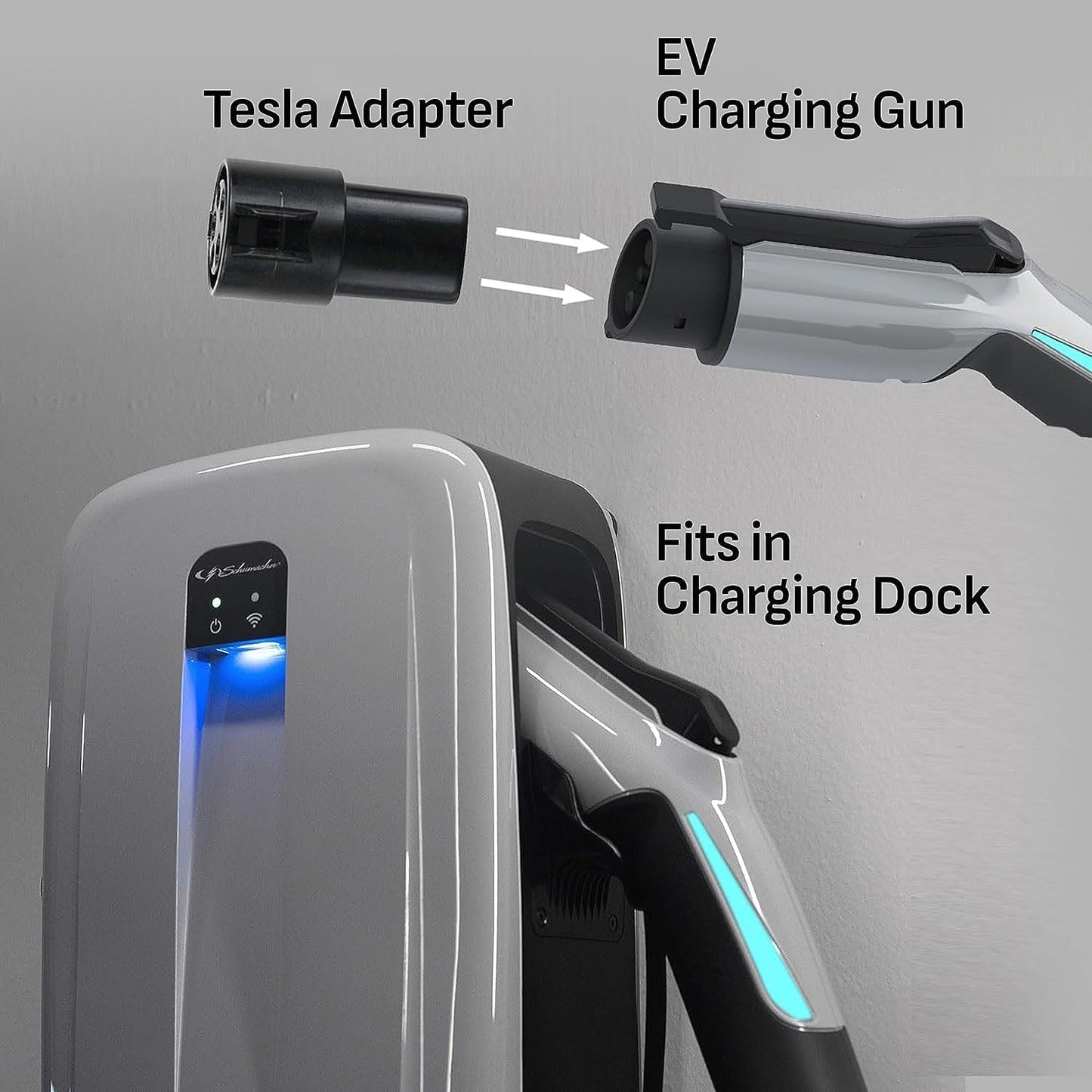 Schumacher Electric 240V / 40A Level 2 EV Wall Charger - NEMA 6-50 Plug - with Universal SAE-J1772 Connector - Wi-Fi & Bluetooth Enabled - Weather-Resistant for Indoor or Outdoor Use - SEV1600P650