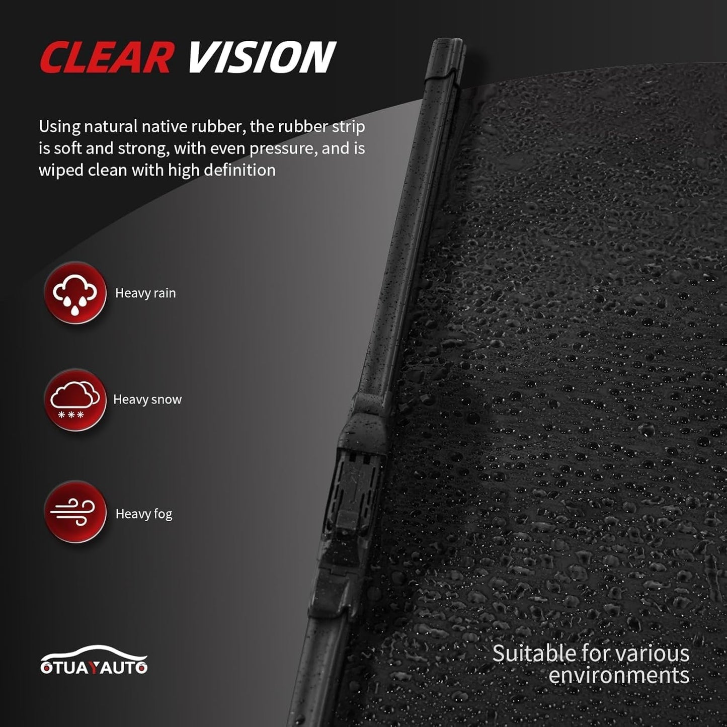 OTUAYAUTO Windshield Wiper Blades - Replacement for Jaguar F-PACE 2017-2025, Front and Rear Wipers Set, Top Lock - 26"+19"+13" (Pack of 3)