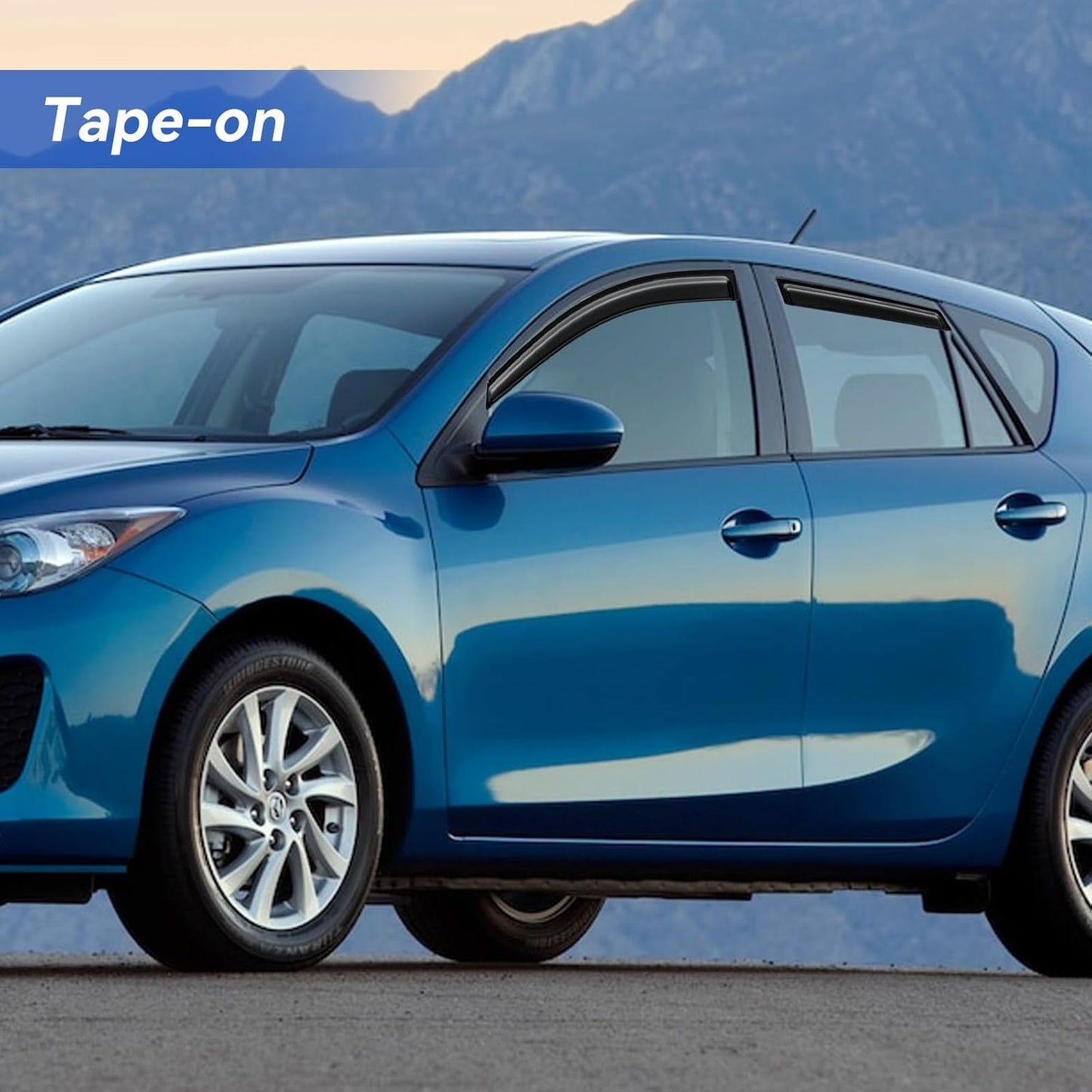 Window Visors Rain Guards Shield for 2010 2011 2012 2013 Mazda 3 Hatchback, Out-Channel Window Vent Wind Deflectors Visors Shades for 10 11 12 13 Mazda 3 Hatchback (NOT for Mazda 3 Sedan)