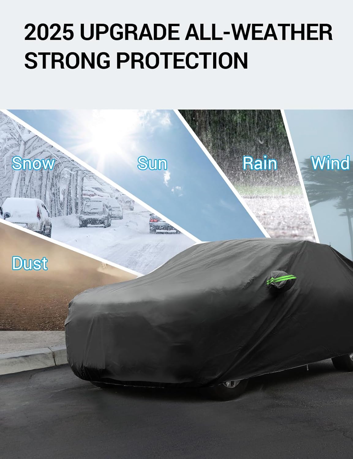 Proadsy 2025 Upgrade Car Cover Compatible with Rav4 2019-2024 2025 Windproof All Weather Waterproof Sun Rain UV Dust Snow Protection Outdoor Covers