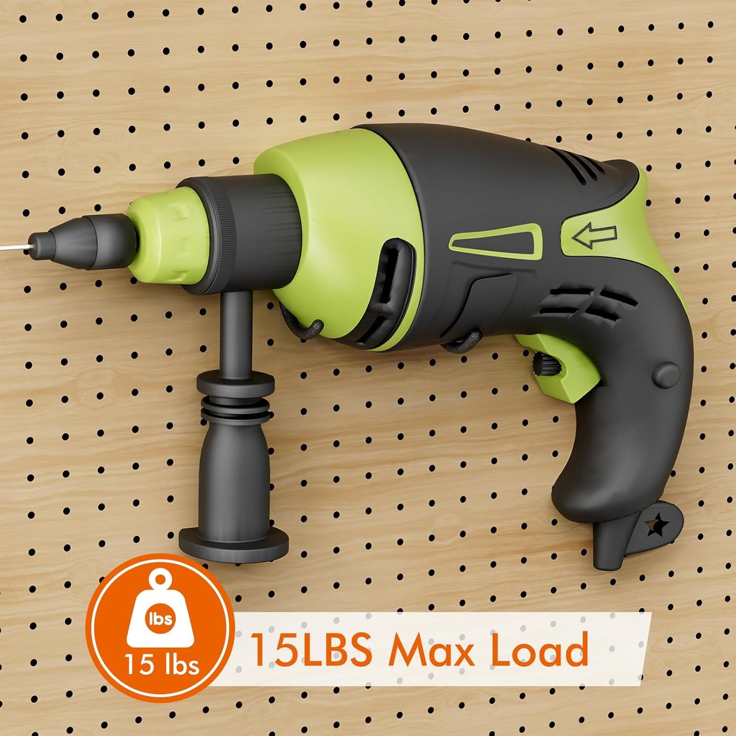 LIGHT DUST Utility Heavy Duty Pegboard Hooks - 8Pack Peg Board Accessories for Hanging Tools Fit 1/4" Peg Holes - Pegboard Organizer Large Tool Holders for Garage Workshop Shed