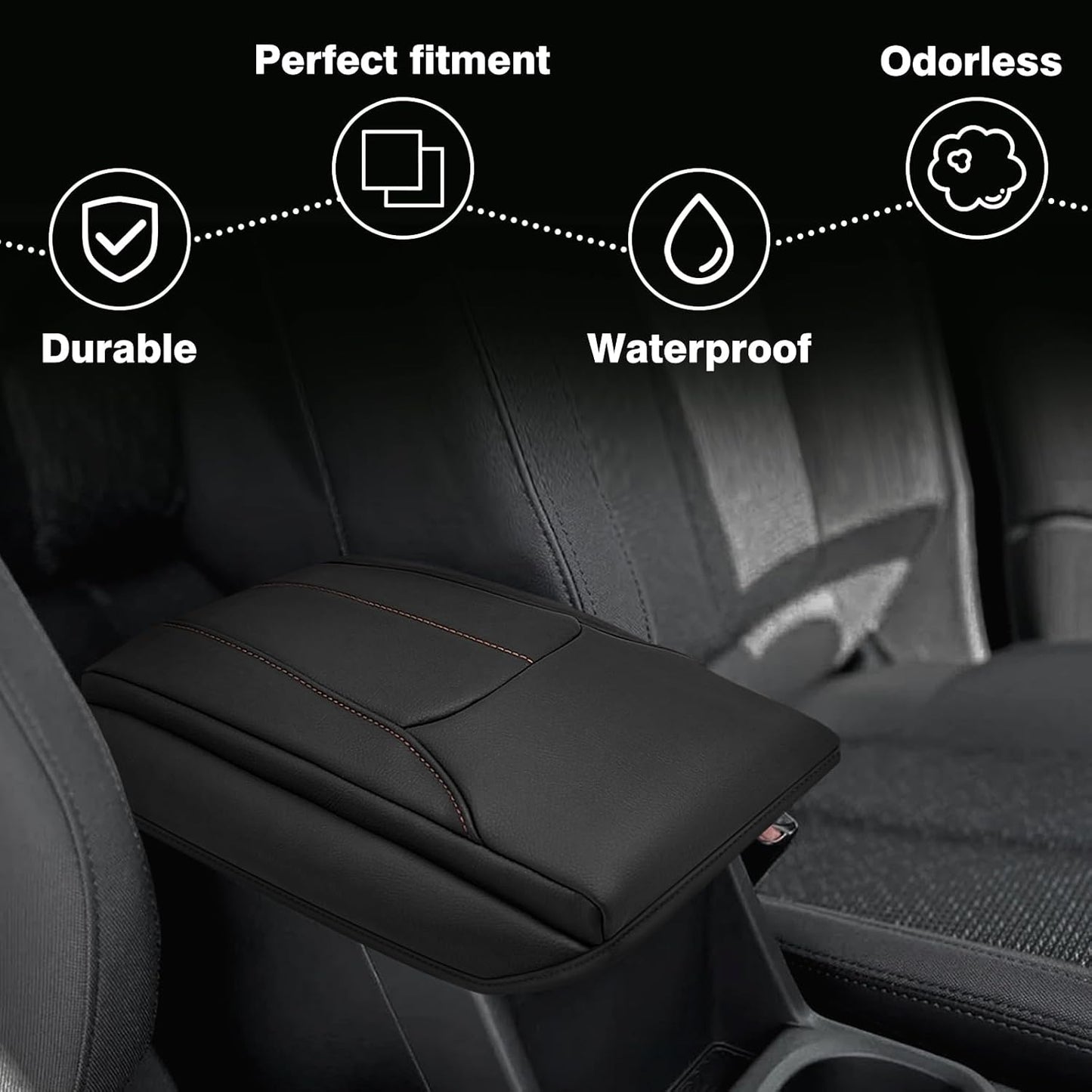 Muslogy Center Console Cover 1-Inch Extra Thick Armrest Pad Compatible with 2025 Subaru Forester Accessories Arm Rest Cushion Padding Anti-Scratch Middle Console Leather Armrest Lid Protector