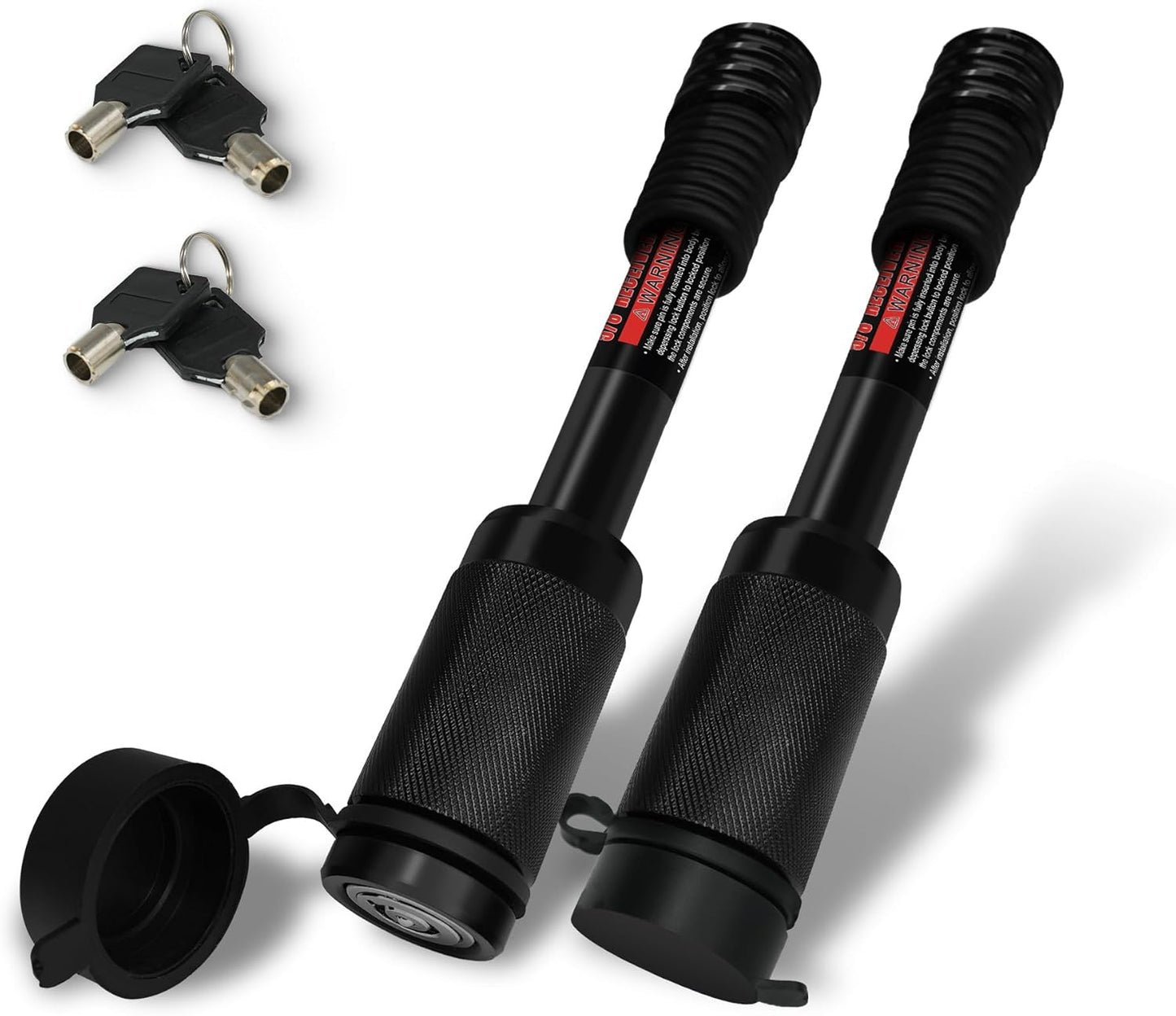 TYT Trailer Hitch Lock – 5/8" Dia, 3-1/2" Long Pin, Fits Class III/IV/V Hitches, 4 Keys, 16 O-Rings, Keyed Alike, Ideal for Tow Trucks, Bikes, Cars & Boats（2 Pack）