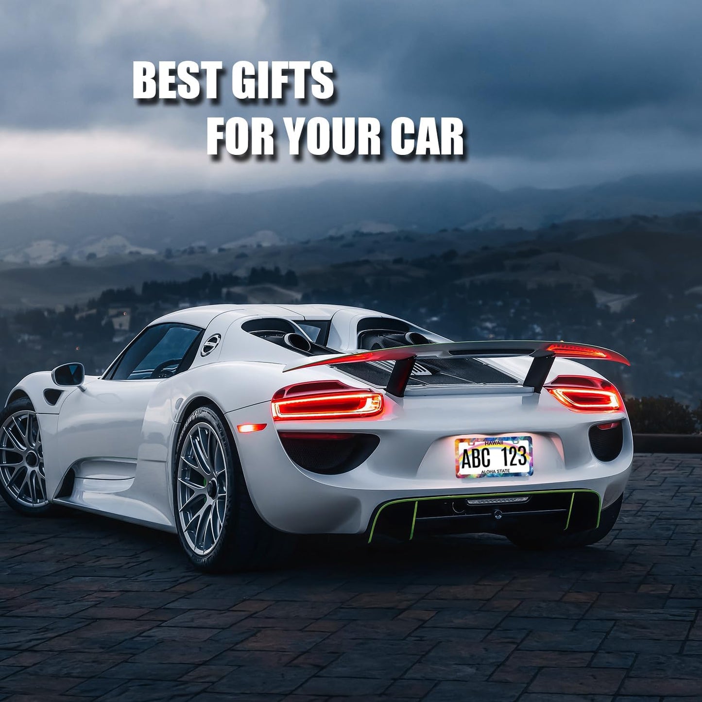 Abstract Shiny License Plate Frame Colorful Bling License Plate Holder for Personalized Car Decorative Stainless Steel Funny License Plate Cool Auto Part with Screws Men Women 12.2" x 6.2"