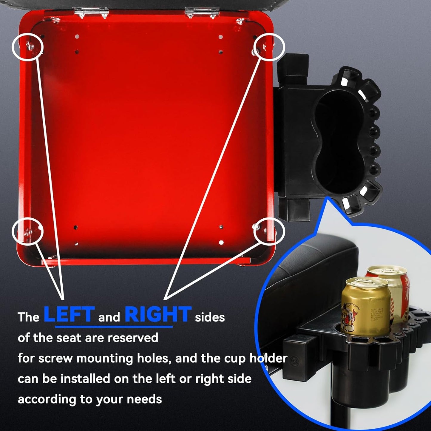 Rolling Creeper Garage Shop Seat for Men, Padded Mechanics Stool with Tool Tray Storage for Garage, Rolling Workshop Stool with Wheels, Auto Creeper Seat, 330 LBS Capacity, Heavy Duty, Red