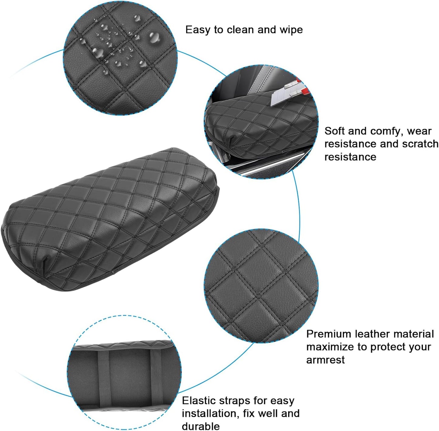 SXCY for 2025 Kia K5 Armrest Cover for Kia K5 2021-2025 Accessories 2021-2025 K5 Center Console Cover Pad 2024 2025 K5 Middle Console Cover Pad(Black Plaid Pattern)