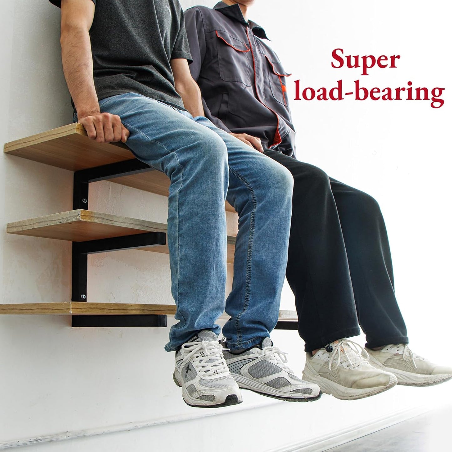 Lumber Storage Rack Wall Mount, Heavy Duty Metal Wood Organizer with 6-Level Each Shelf Holds Up 200 Lbs, Indoor & Outdoor Use - Black