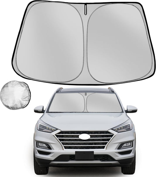 Windshield Sun Shade for 2016-2021 Hyun-dai Tucson Foldable Sun Sunshade for Car Front Window Blocks UV Rays and Heat Automotive Interior Protector Custom Fit Accessories