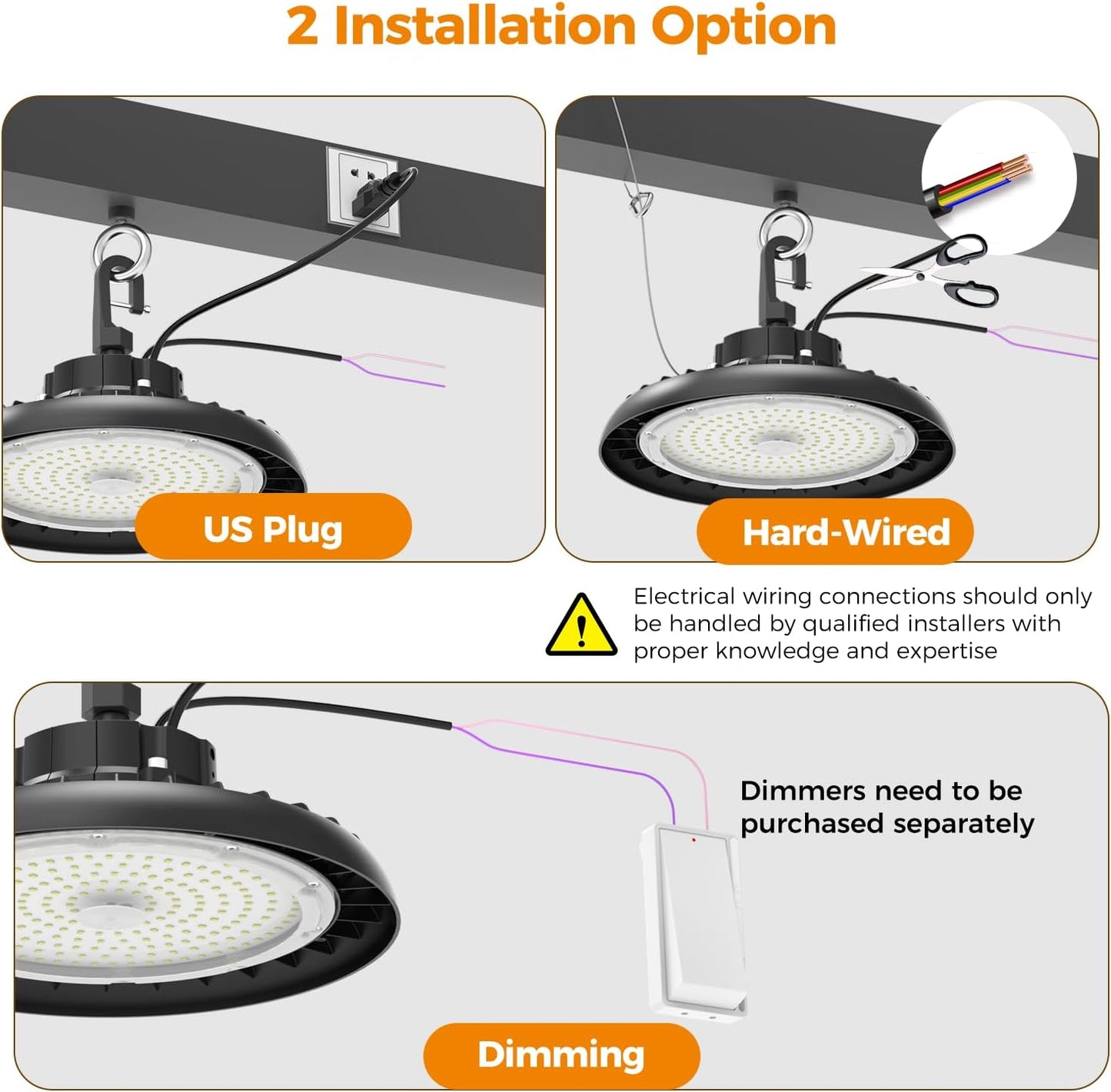 High Bay Lights LED UFO Light 240W LED Shop Lights 6000K IP65 Commercial Bay Lighting Fixture 43200 LM Super Bright, 5ft Cable Plug & Play for Warehouse Factory Garage Workshop Barn 6 Pack