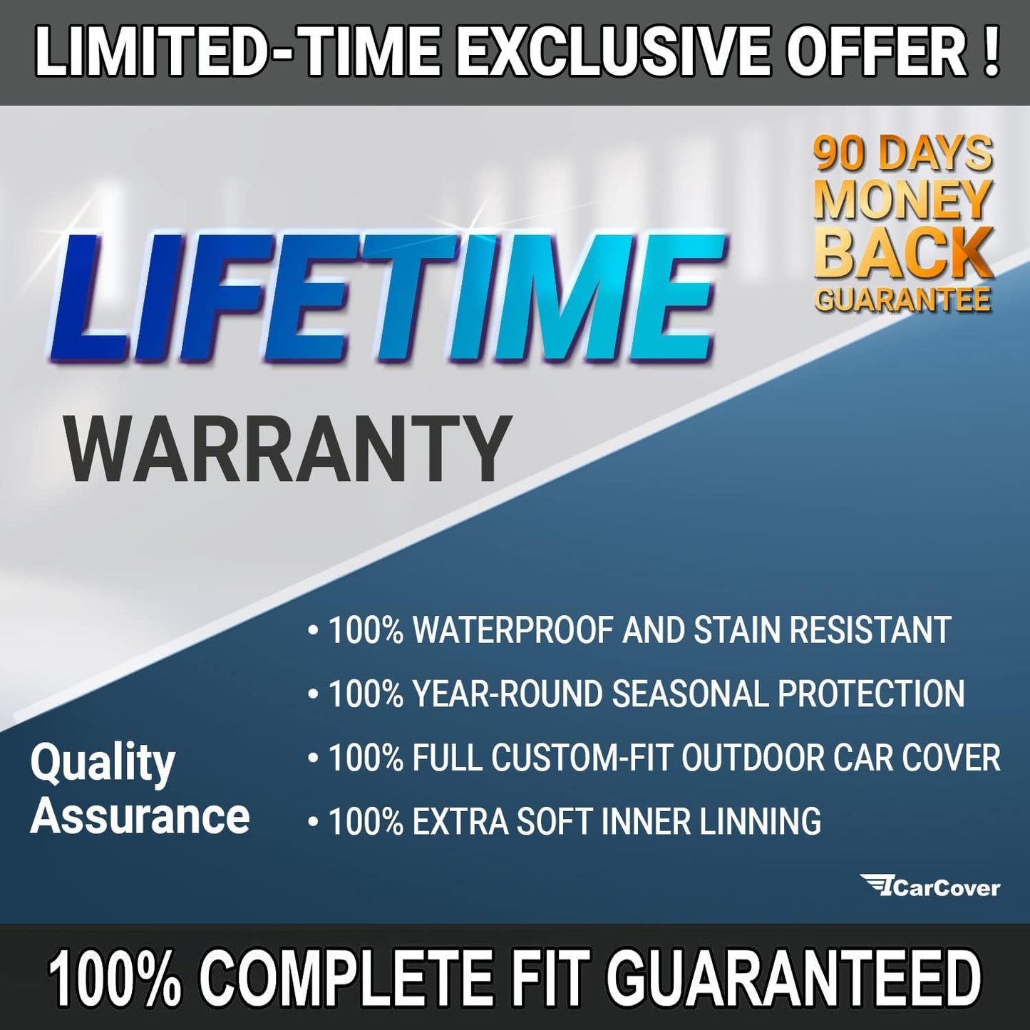 iCarCover Premium Car Cover for 1958-1972 Chevy Brookwood Heavy Duty Waterproof All-Weather Automobiles Custom Fit Indoor Outdoor UV Snow Protection Covers with Straps and Bag