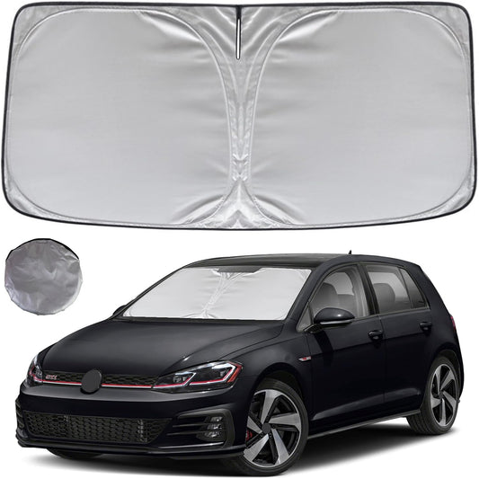 KAYZT Windshield Sun Shade for 2015-2021 Volkswagen Golf GTI e-Golf VW Golf R 4Door Hatchback Foldable Sunshade Front Window Custom Fit Car Accessories