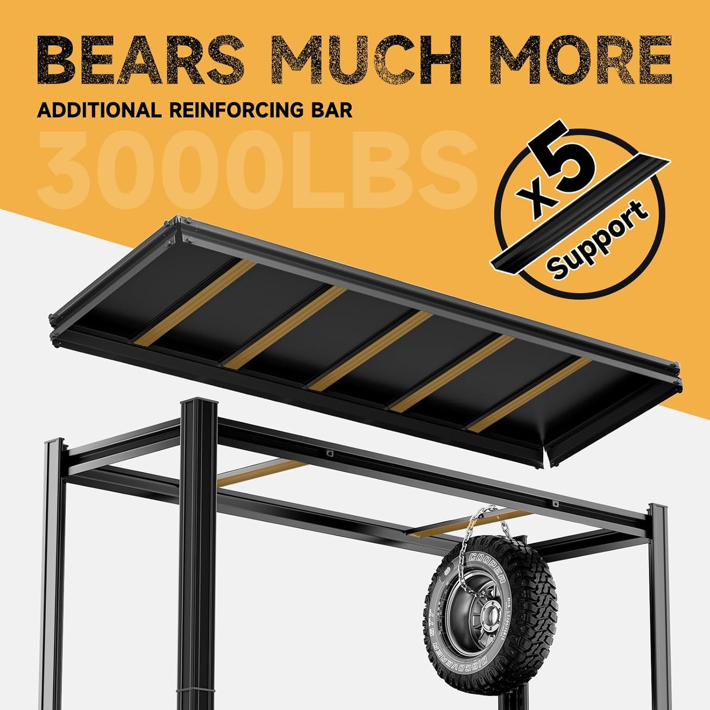 5-Tier 60" W x 20" D x 72" H Garage Shelving Metal Storage Rack 3000LBS Garage Shelving Heavy Duty Adjustable Storage Shelves Unit for Industrial Warehouse Basement Utility Shelf (Black)