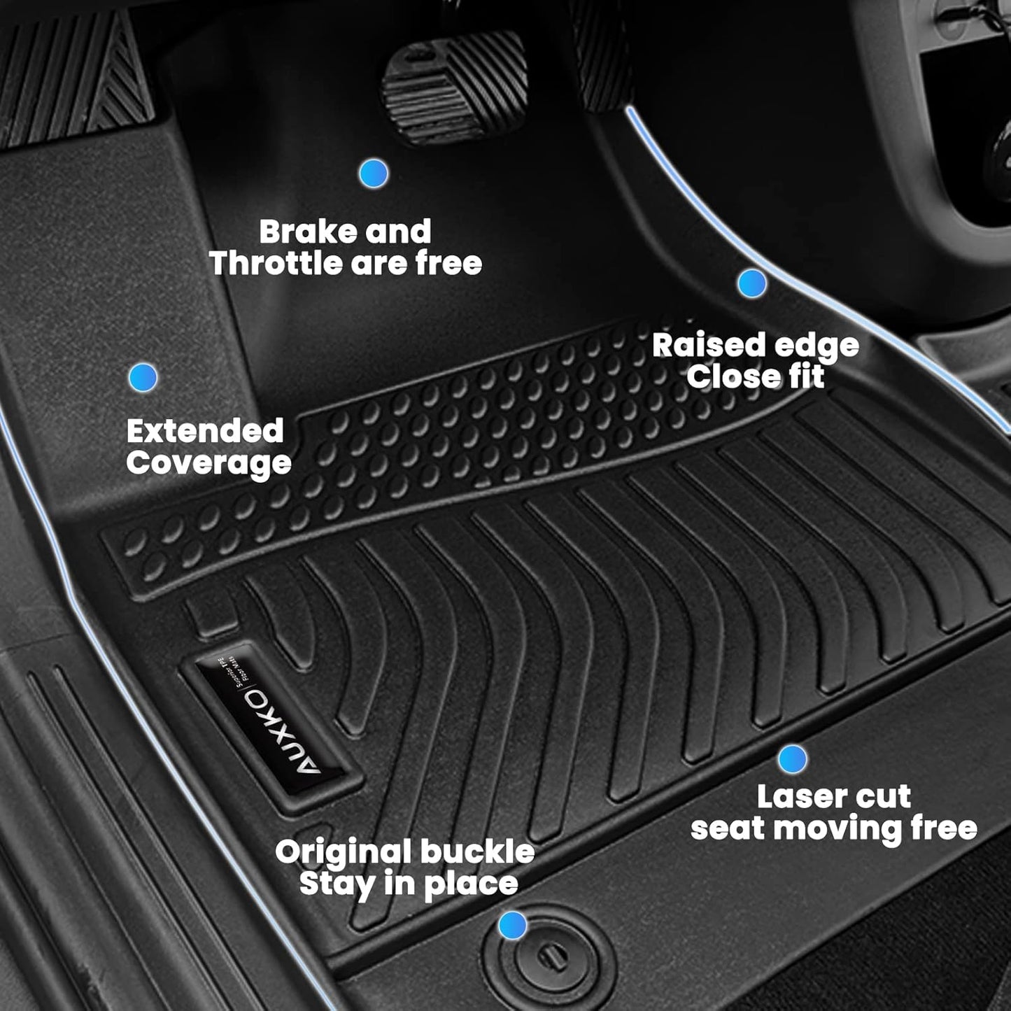 Auxko All Weather Floor & Cargo Mat for Honda Civic Sedan 2026 2025-2022 (Not for Hatchback or Hybrid) TPE Rubber Liners Set All Season Guard Odorless Anti-Slip Floor Mats Trunk Mat