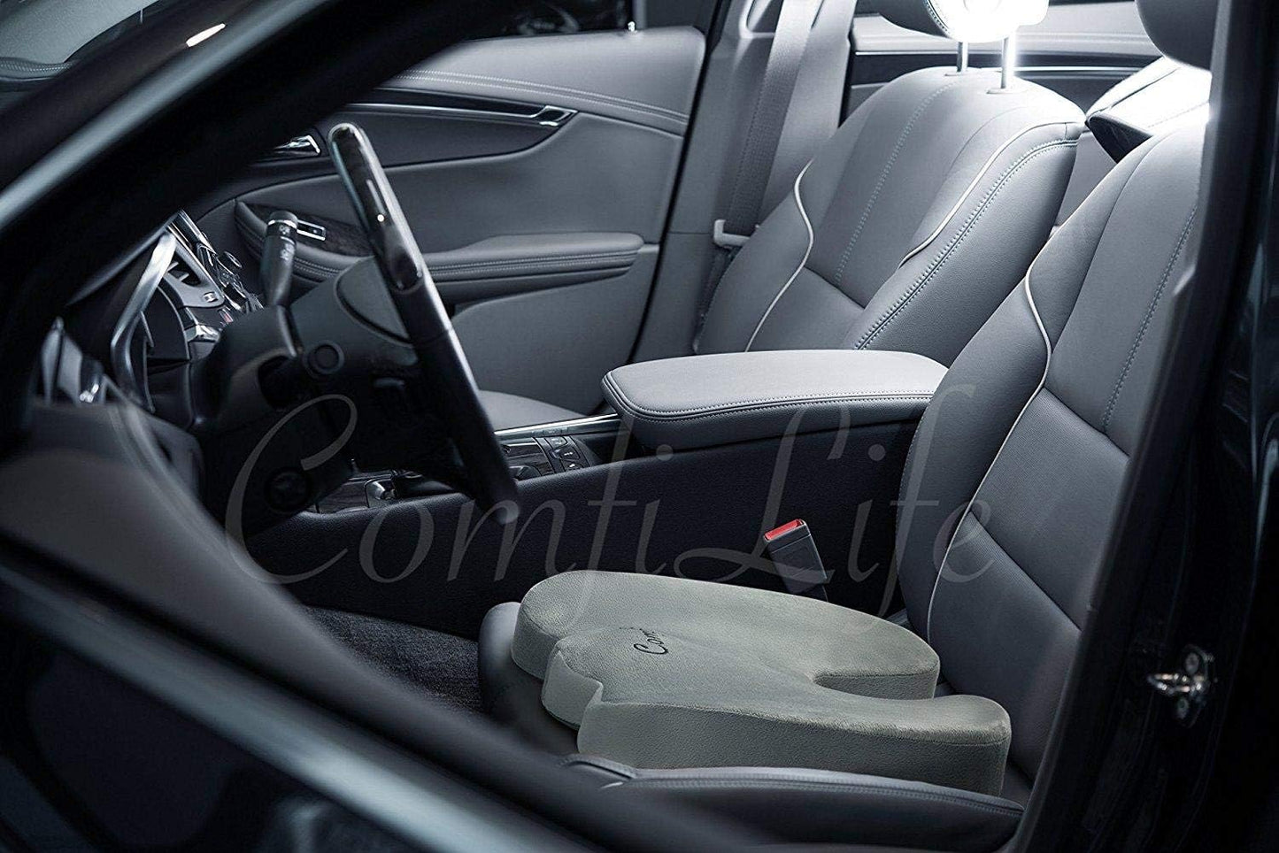 ComfiLife Premium Comfort Seat Cushion - Non-Slip Orthopedic 100% Memory Foam Coccyx Cushion for Tailbone Pain - Cushion for Office Chair Car Seat - Back Pain & Sciatica Relief (Gray)