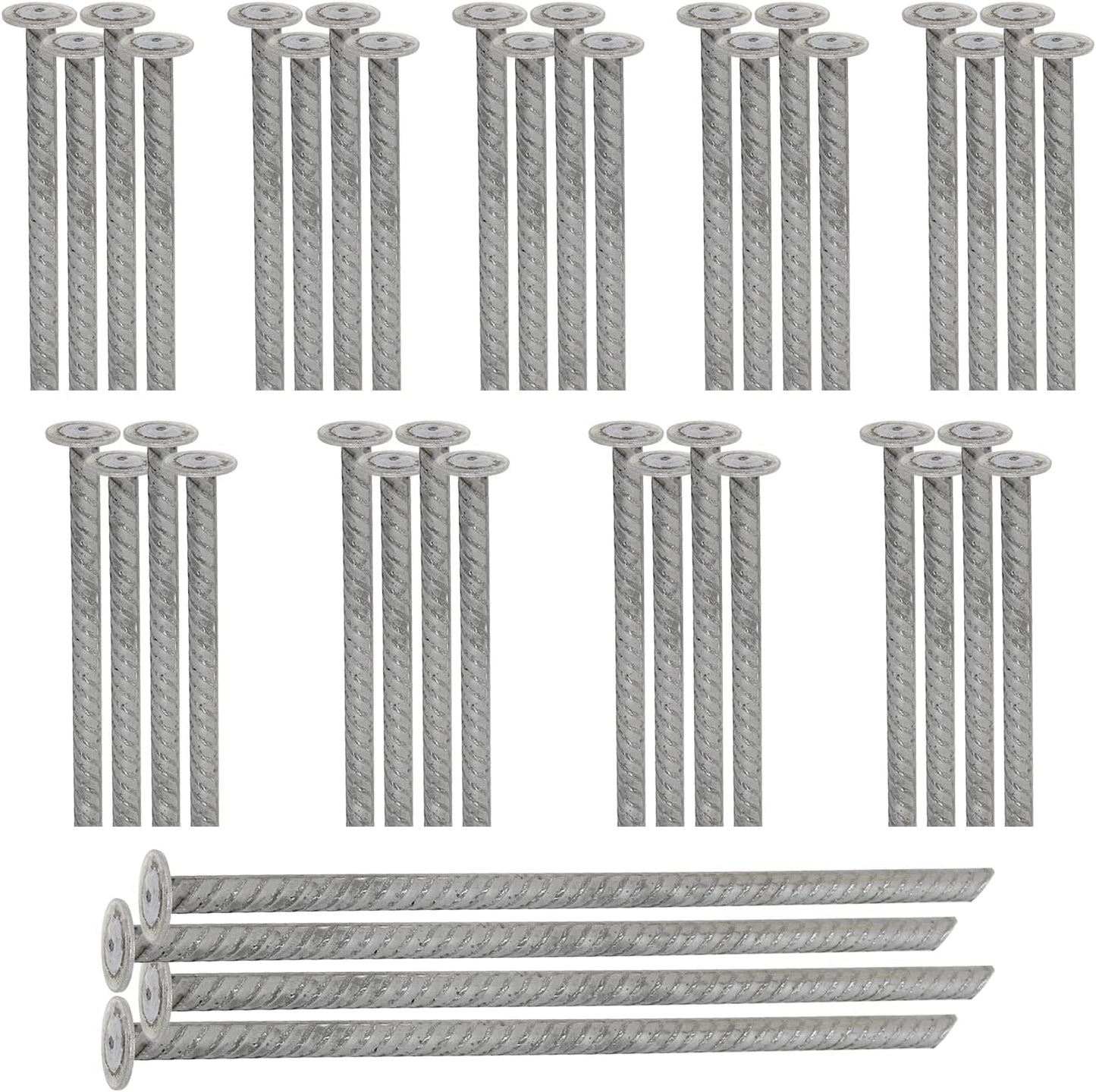 SmartSign Rebar Spikes - Pack of 40, Length 14", Diameter 1/2", Heavy Duty Metal Rebar Stakes for 6ft Parking Curbs/Wheel Stop/Speed Bump, Silver