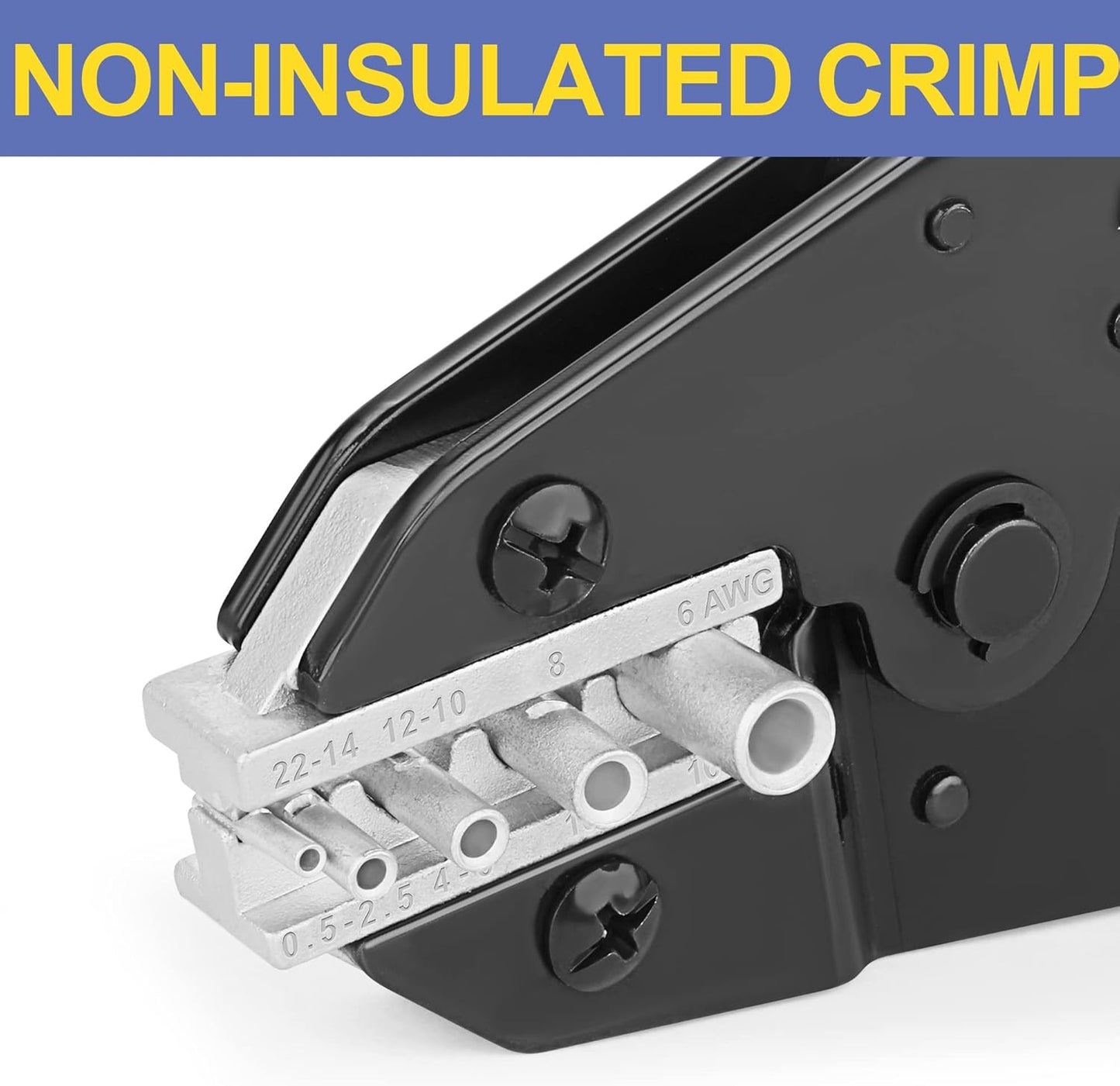 haisstronica Crimping Tool for Non-Insulated Terminal,AWG 22-6 Ratchet Wire Crimper Tool,Wire Terminal Crimper HS-7327