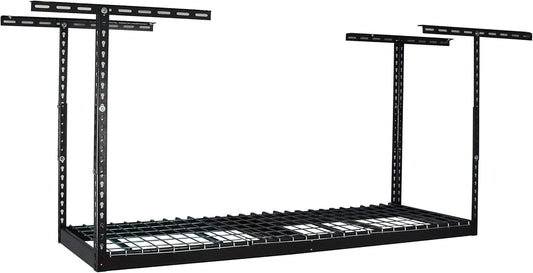 MonsterRax Overhead Garage Storage Rack 2 x 6 Ceiling Rack for Garage Shelving, Organization, & Storage, Adjustable Hanging Storage for Bikes, Equipment & Bins (Hammertone, 24"- 45" Ceiling Drop)
