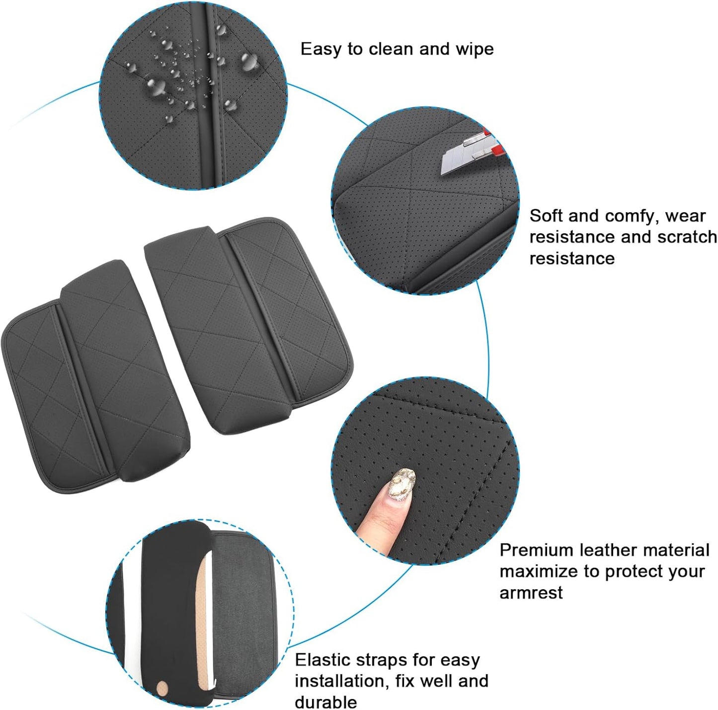 SXCY for 2024 2025 2026 BMW X5/X6/X7 Armrest Cover [Thicken Pad] 2019-2024 2025 2026 X5 Center Console Cover for 2024 2025 2026 BMW X5 Console Cover 2024 2025 2026 X5 Accessory (Add-pad with Pockets)