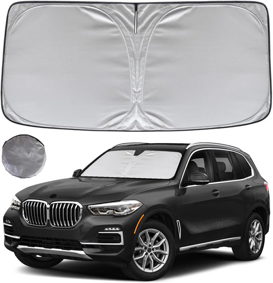 KAYZT Windshield Sun Shade for 2019-2025 2026 BMW X5 Foldable Sunshade SUV Front Window Custom Fit Car Accessories