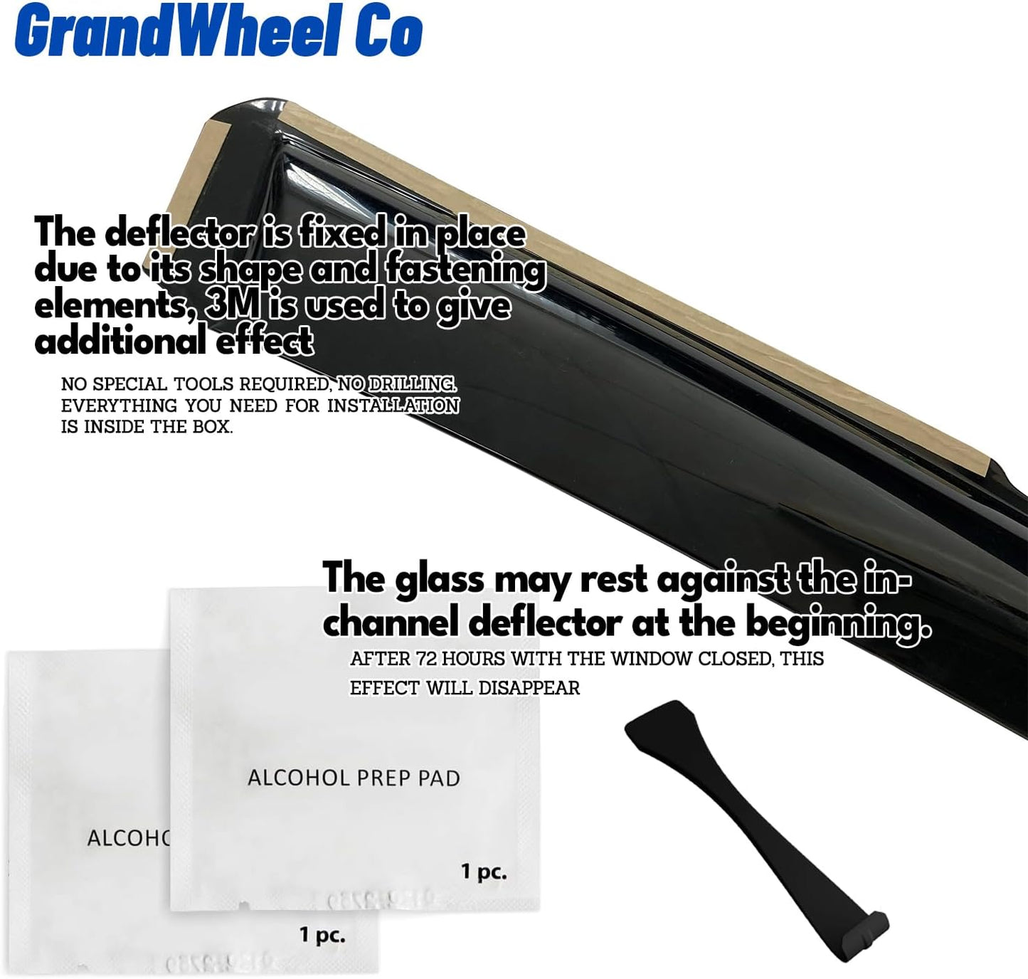 Window Deflectors Smoke Tinted in-Channel Side Window Vent Visor Deflectors Rain Guards Compatible with Escalade 2021-2025 - 4pcs. GW0275