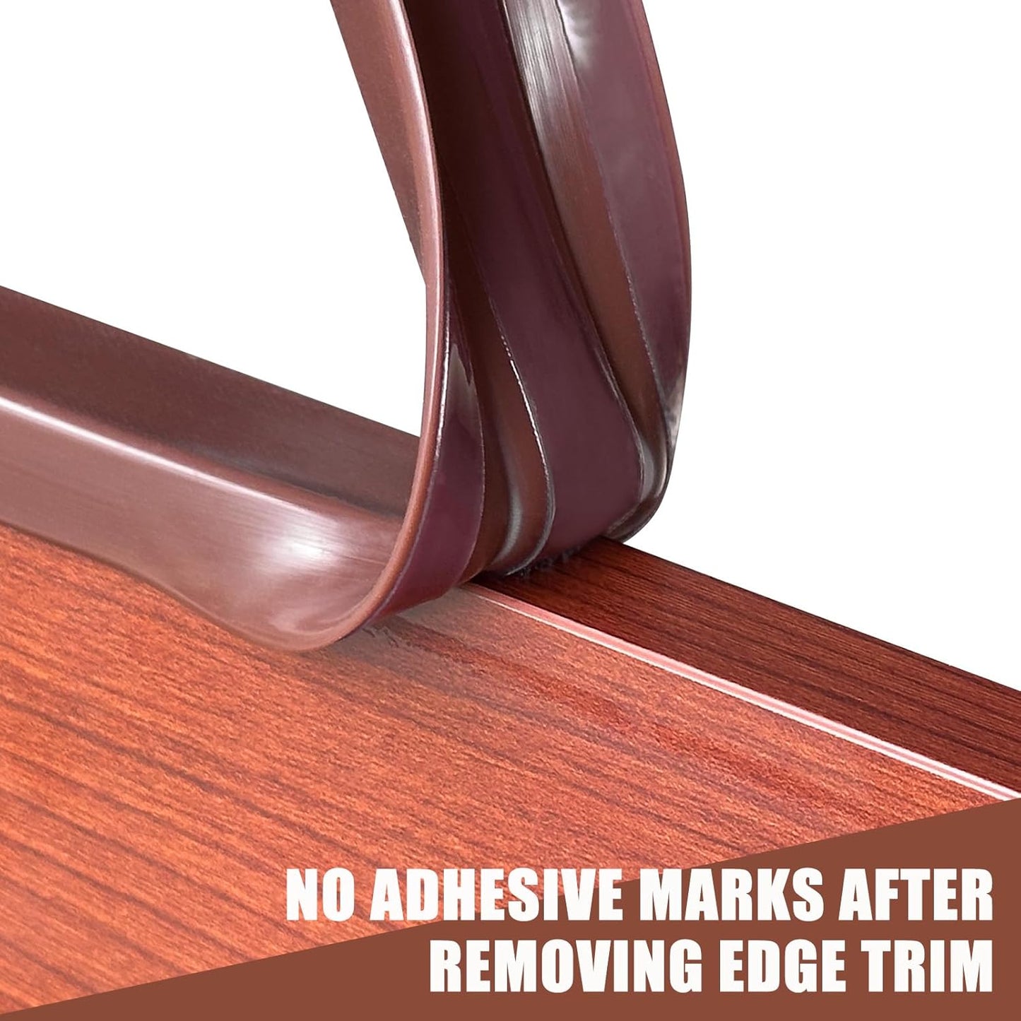 Rubber Edge Trim, Flexible Edge Banding, 1/2"(12.7mm) U Channel Furniture Edge Protector, Self Adhesive Edge Guards for Plywood, Wood, Glass Parts, 20Ft, Brown Color