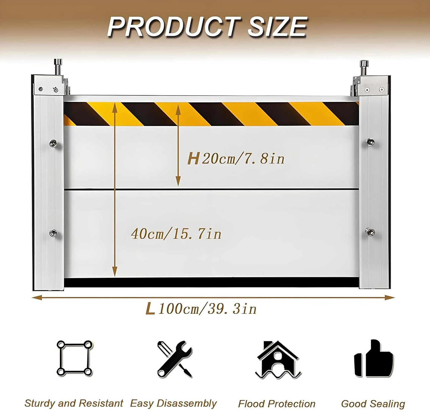 Flood Barriers for Home Exterior,Aluminum Alloy Outdoor Garage Doors Water Barriers for Flooding(H47.2Inch,L19FT)