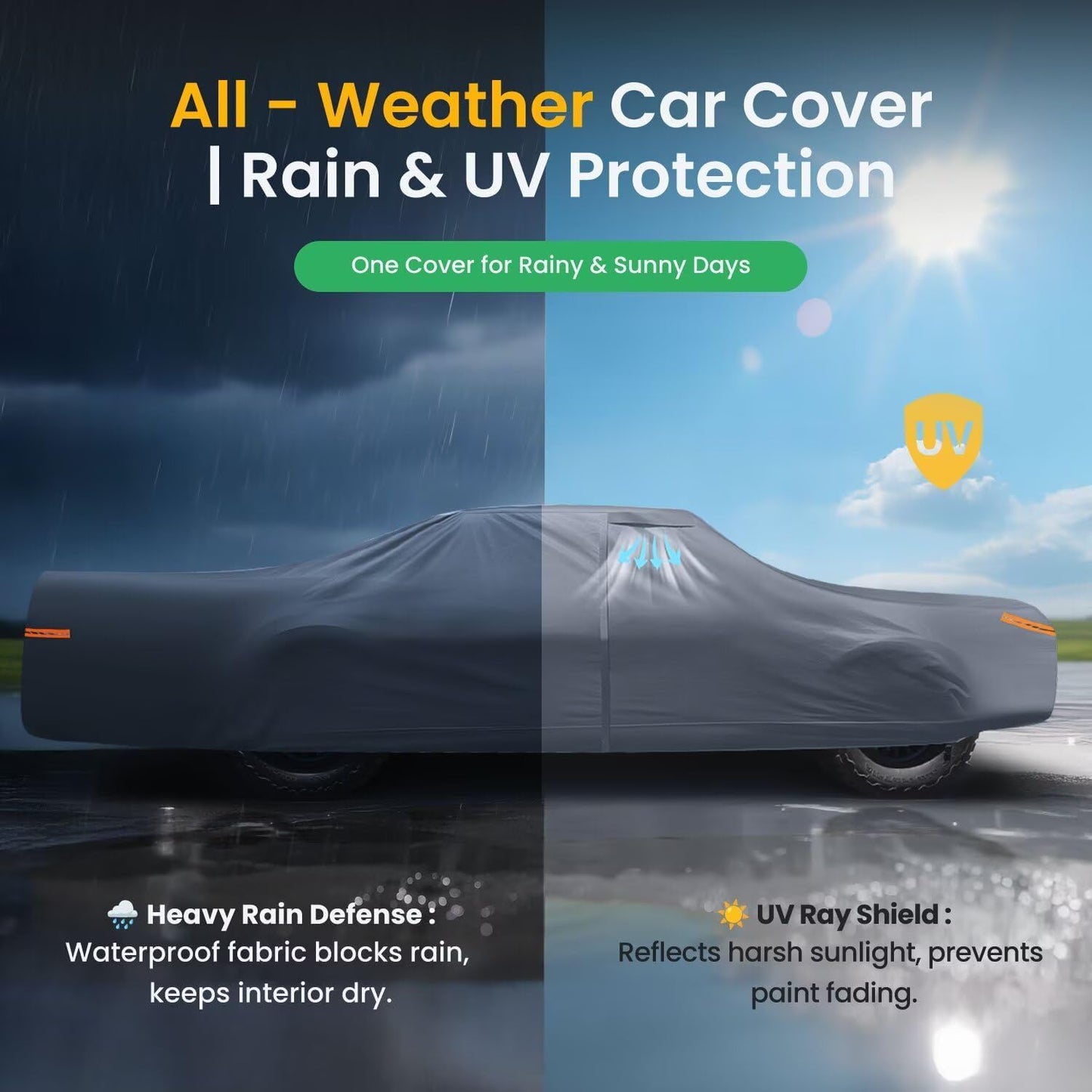 Car Cover Waterproof All Weather for Large Sedan,Outdoor Cover Fit for Ford Crown Victoria, Cadillac DTS, Grand Marquis, Lincoln Continental Town Car, Chevy Impala Caprice (209 to 218 inch)