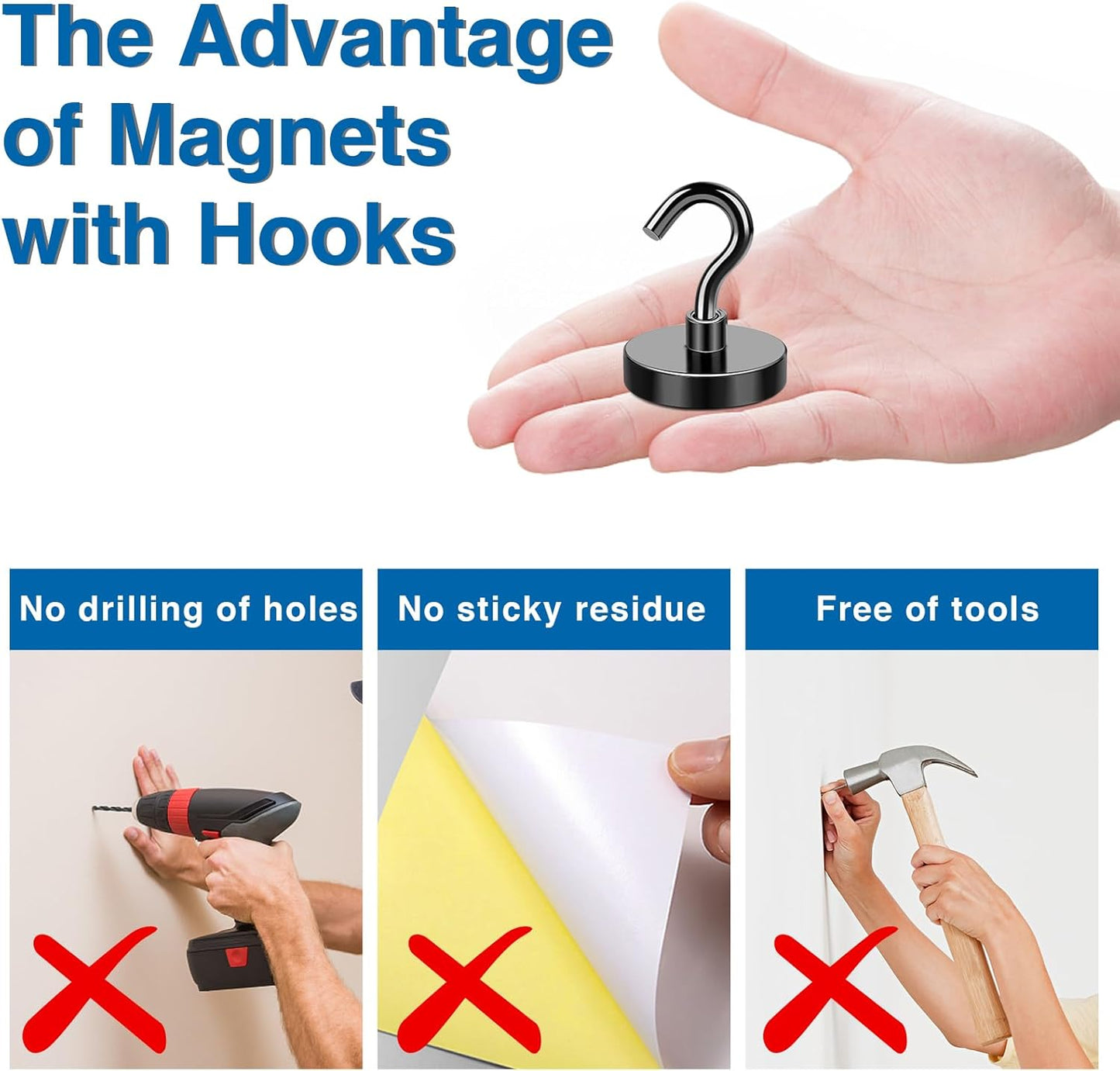 LOVIMAG Magnet Hooks for Cruise Cabin, 80lbs Cruise Door Magnets with Epoxy Coating, Cruise Must Haves for Travel, Strong Magnetic Hooks for Classroom, Kitchen Essentials, Locker Organizer, -12 Pcs