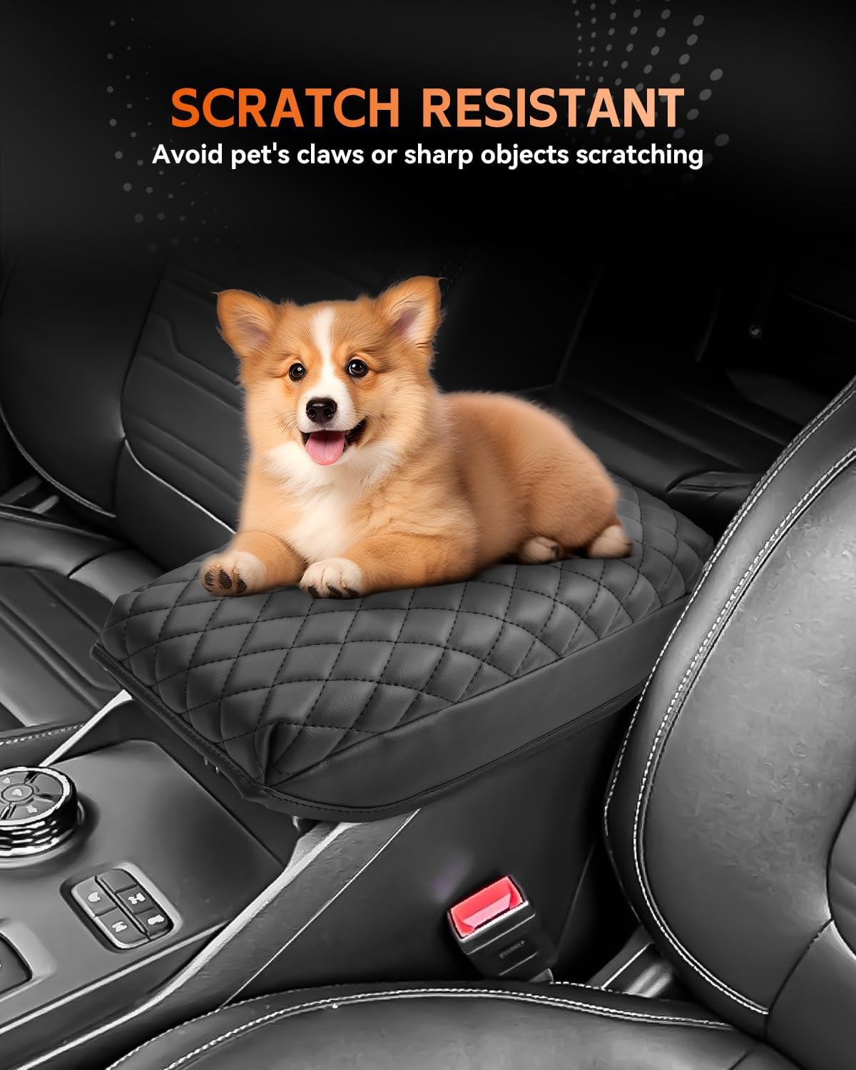 CDEFG for Ford Ranger 2024-2025 Center Console Cover Armrest Box Cover for Ranger (XL, XLT, Lariat, Raptor) 2024 2025 Accessories Console Arm Rest Protector